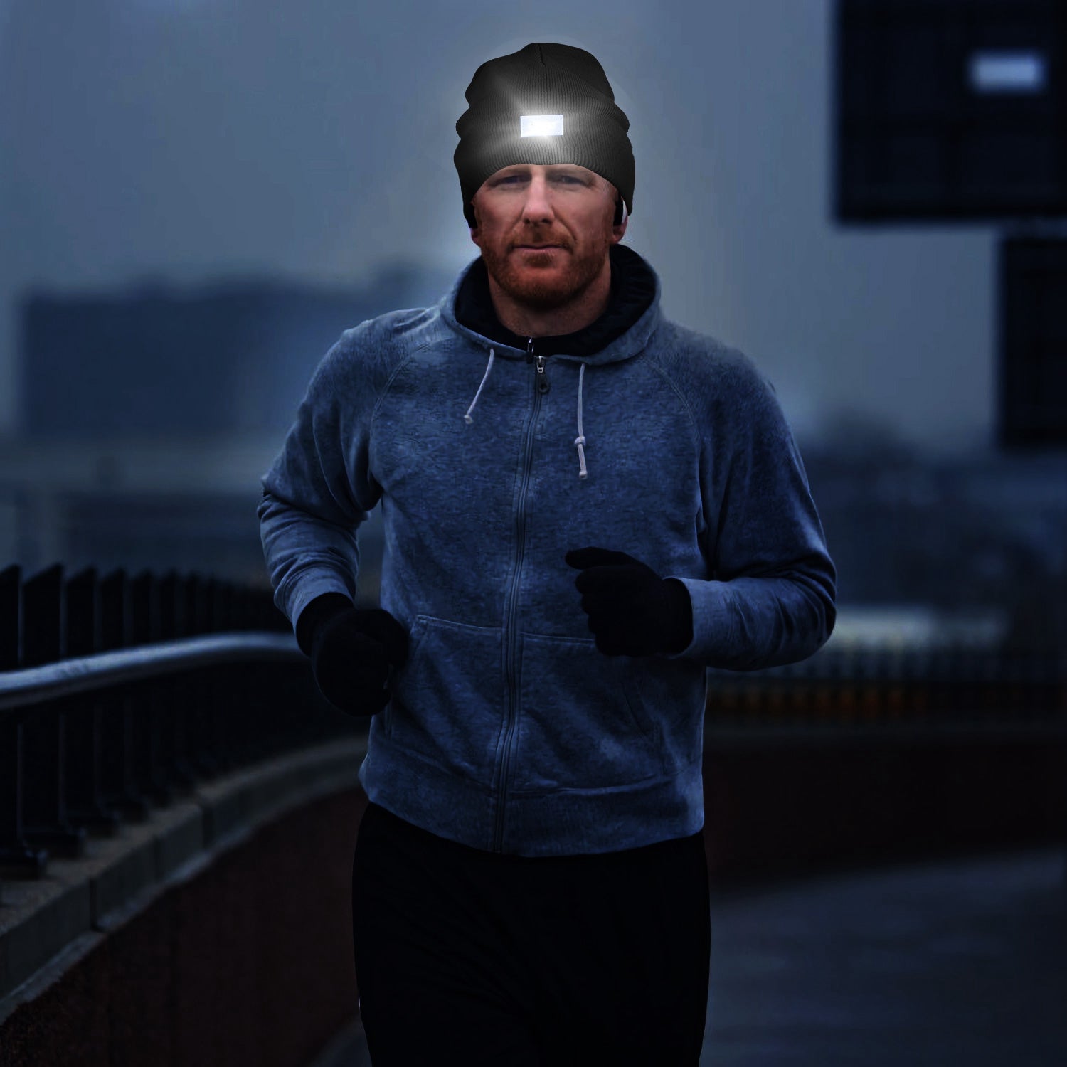Warm Hat Camping Jogging Running Cap Headlamp