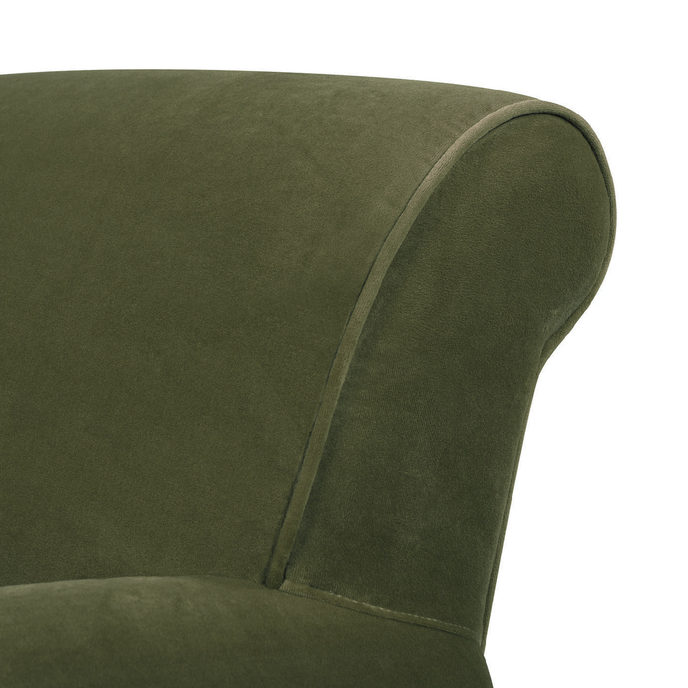 Alana 38" Lawson Accent Arm Chair Metal Casters, Olive Green Performance Velvet