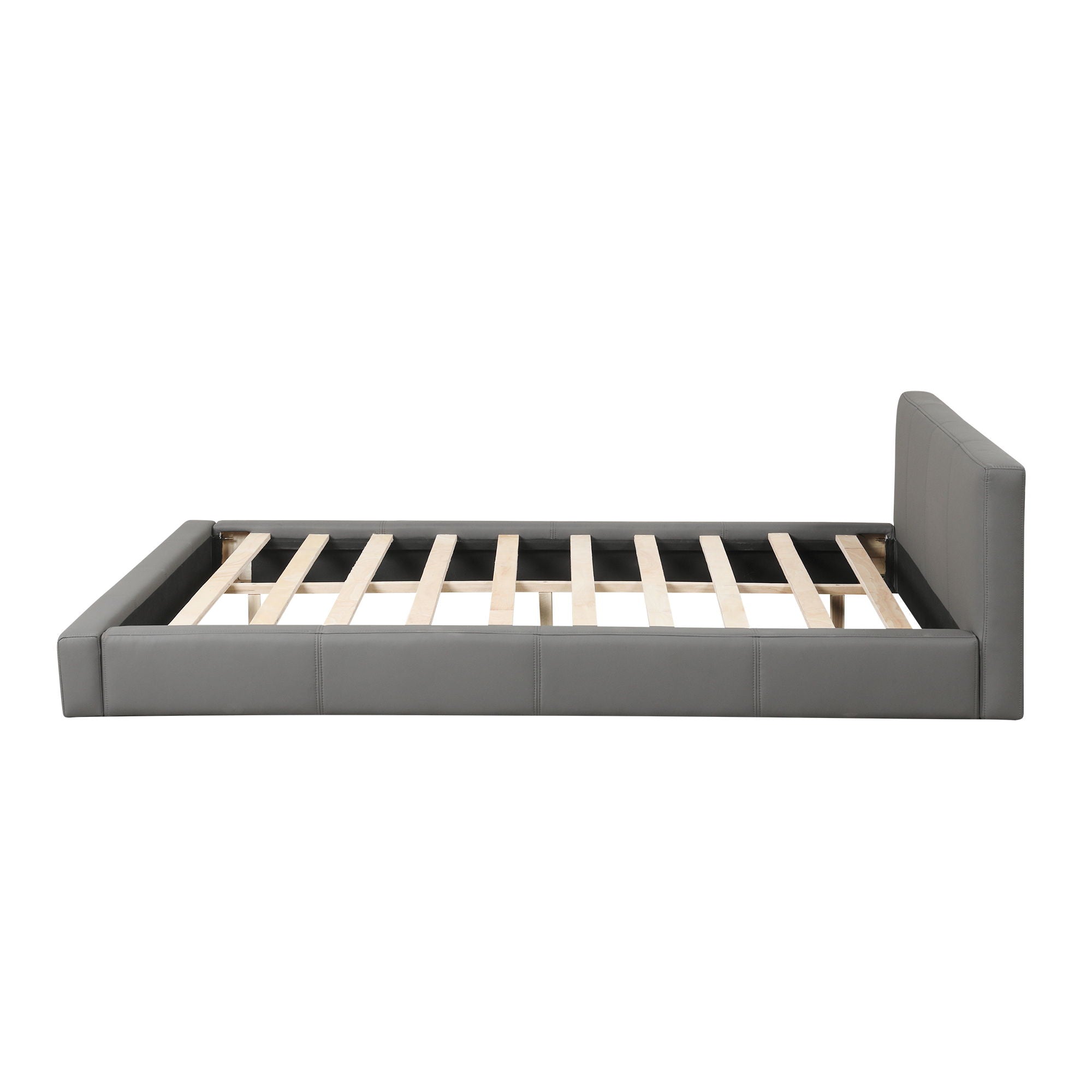 Stylish Upholstered Bed With Birch Wood Frame