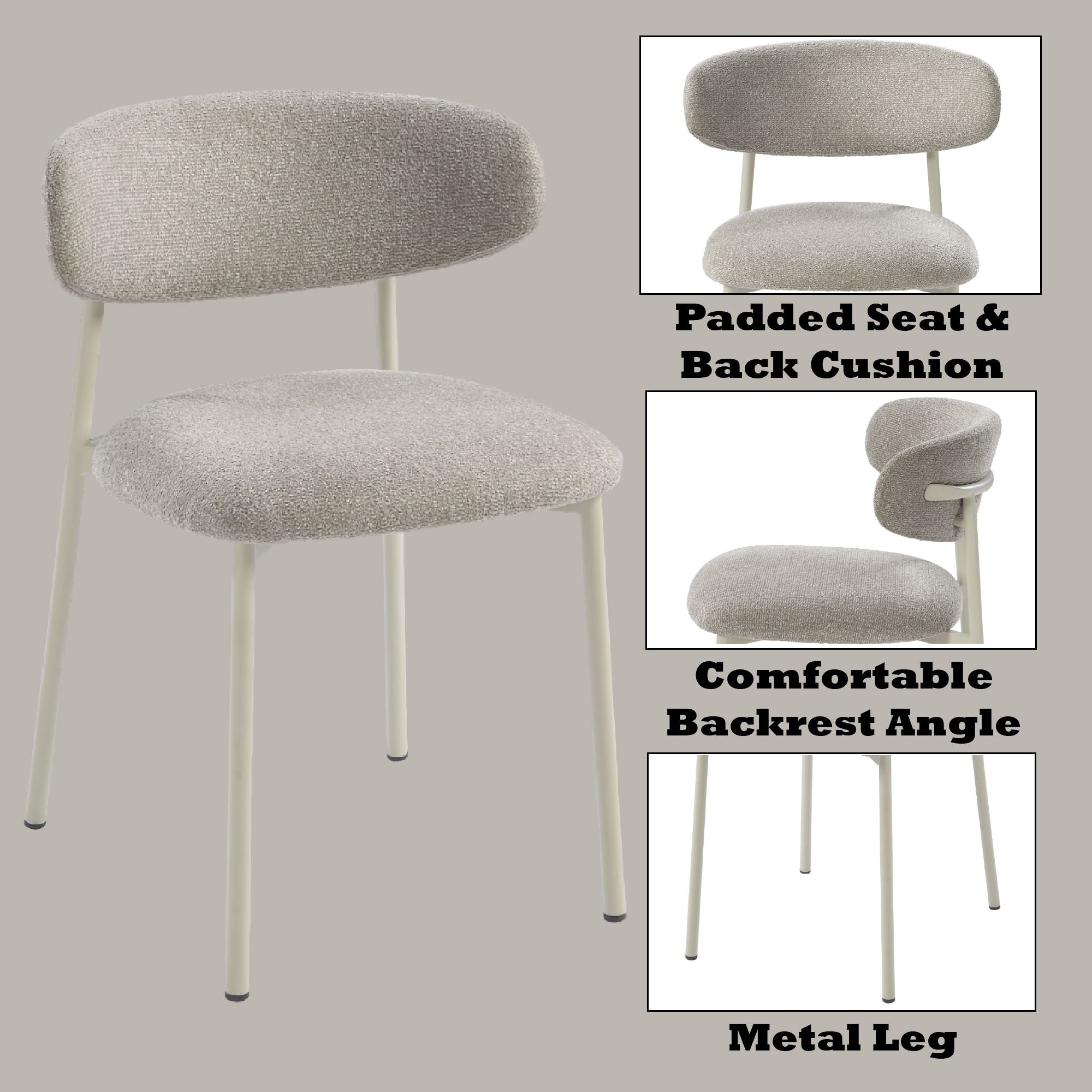 Ingram Side Chair Set of 2 - Light Gray