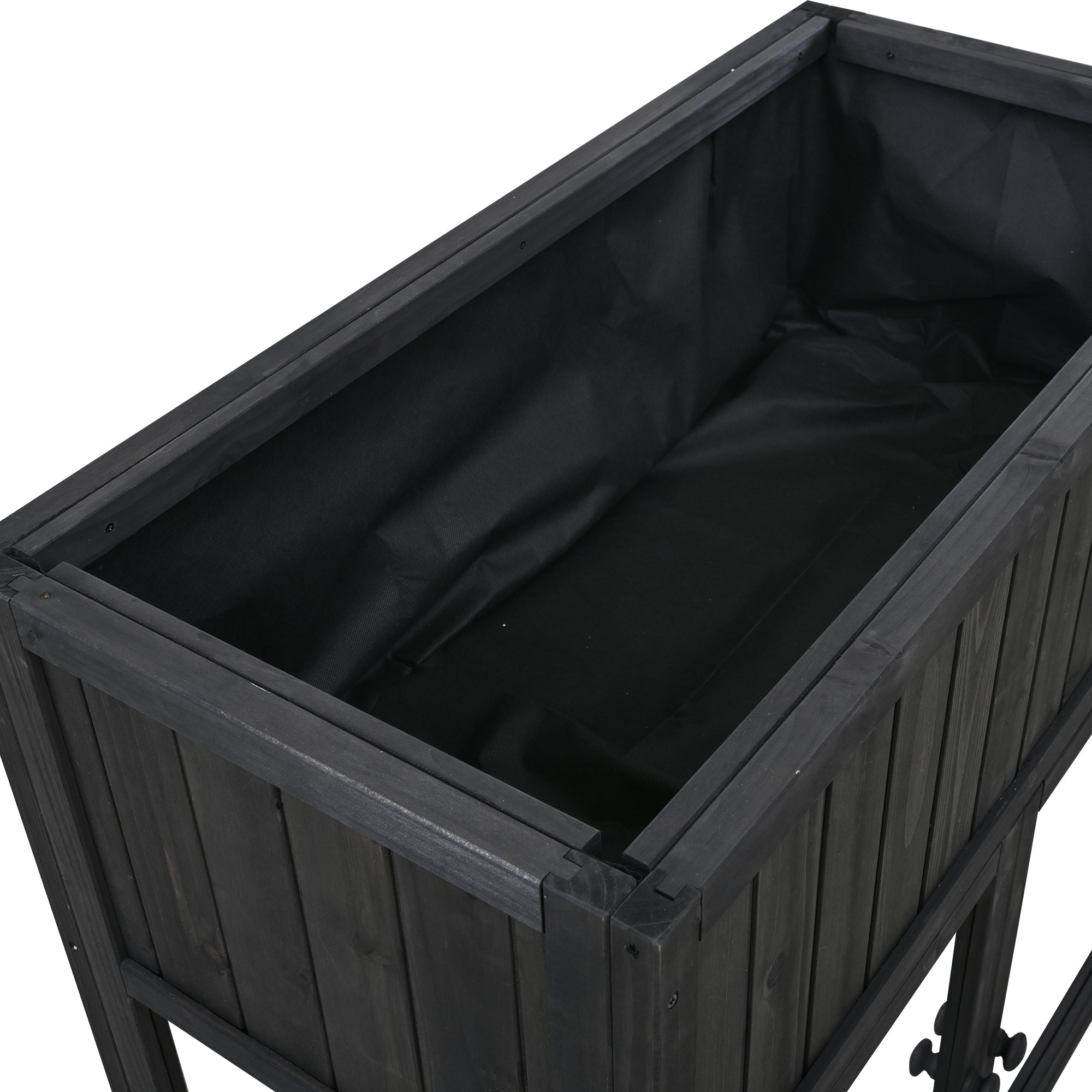 TOPMAX Patio Mini Wood Cold Frame Greenhouse with Wheels