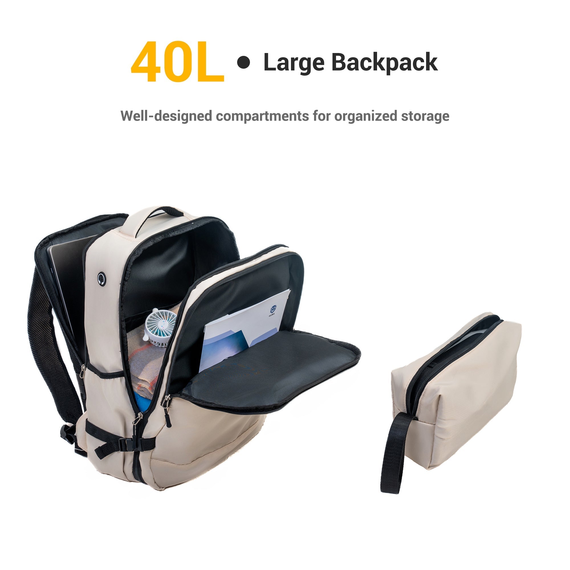 9-Piece White Luggage Set by GigaTech