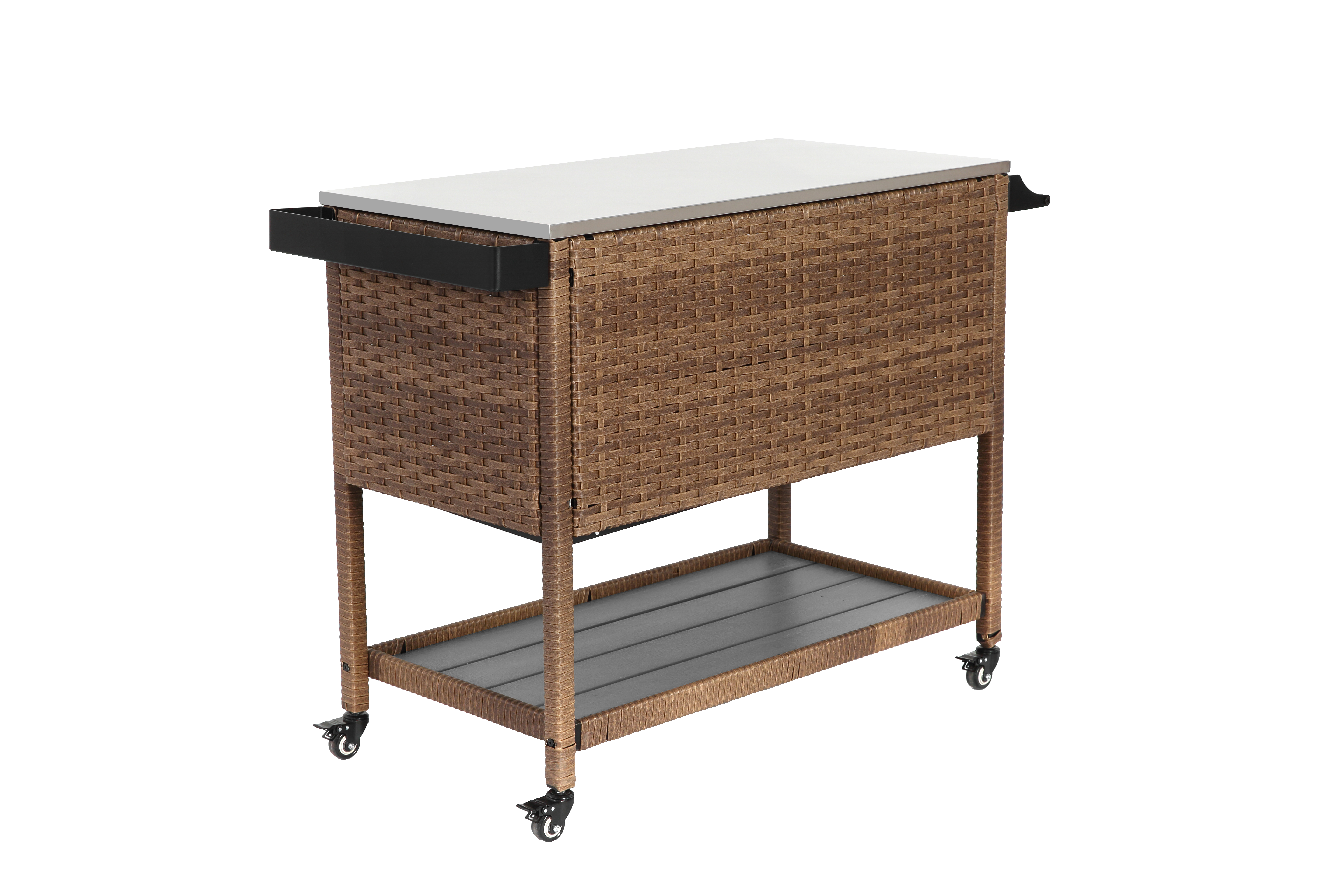 Outdoor Wicker Bar Cart