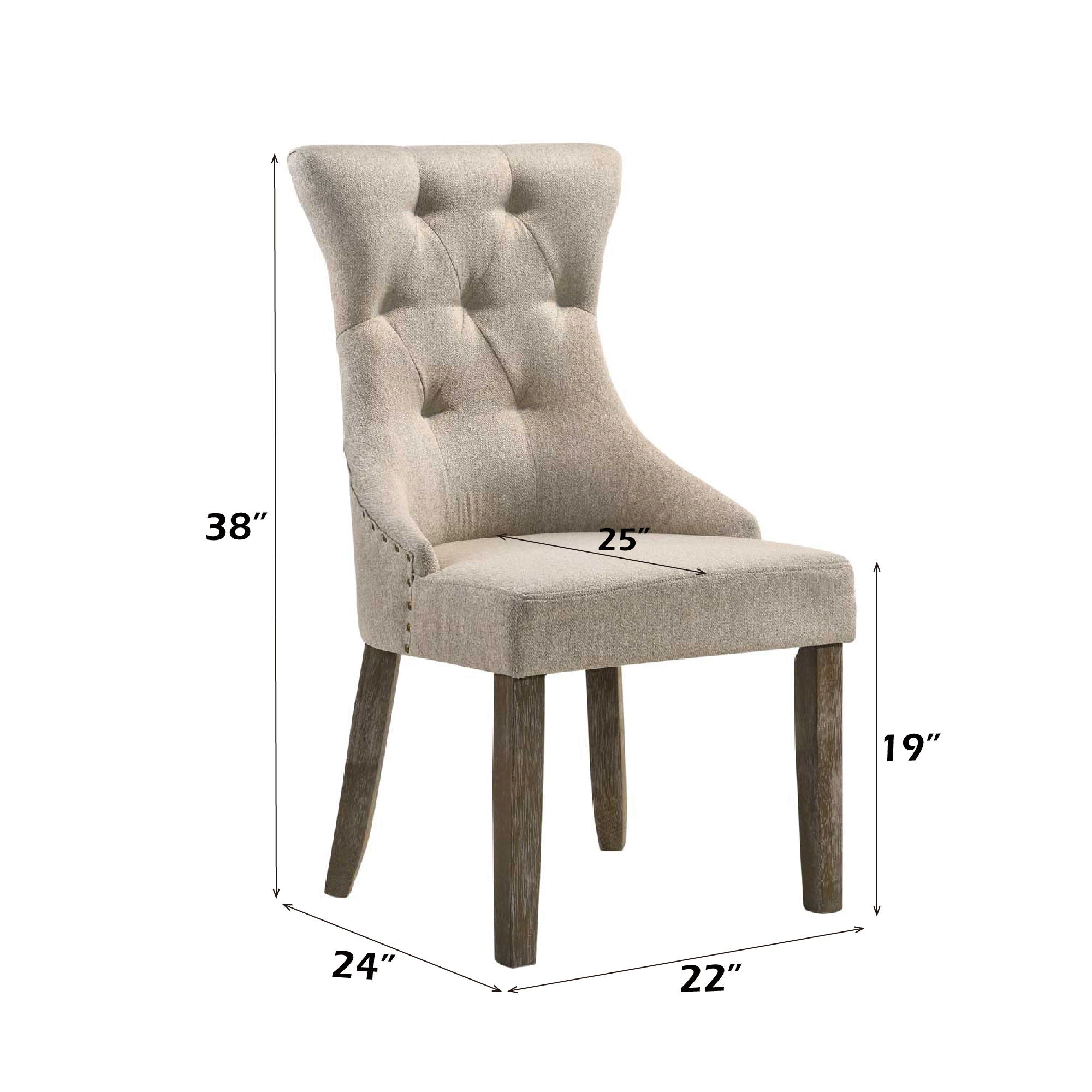 Gabrian Two Tone Reclaimed Side Chair (Set of 2) - Beige / Gray