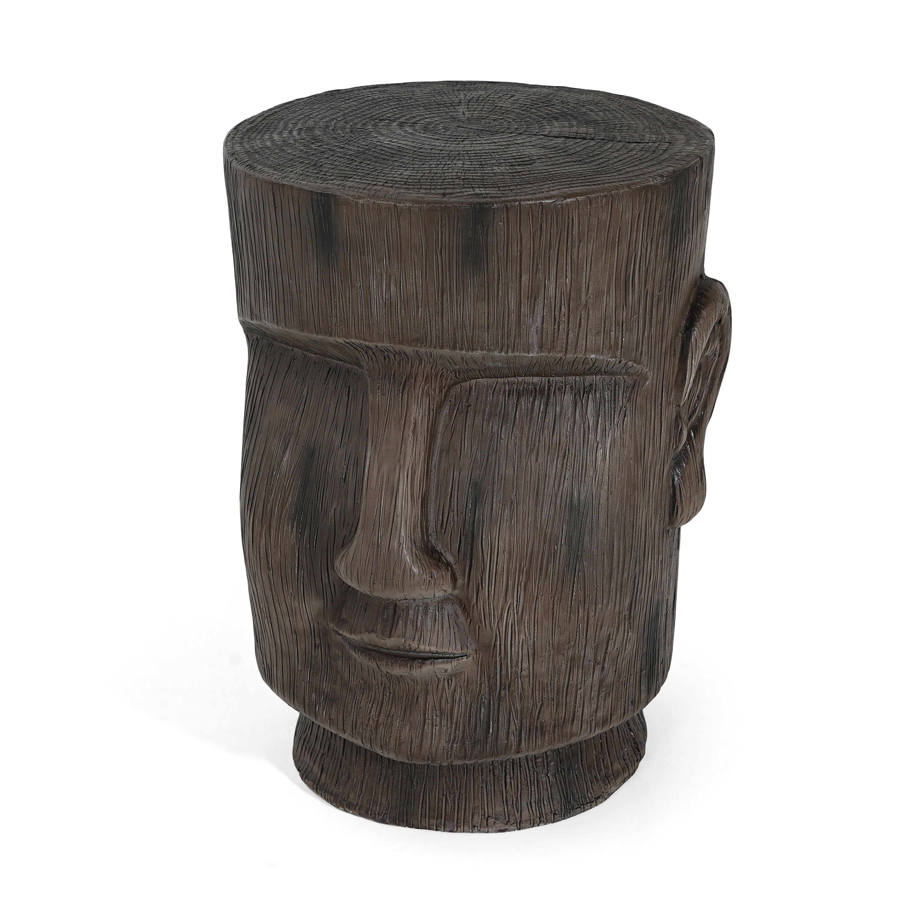 Outdoor Side Table Easter Island Moai Statue Pedestal