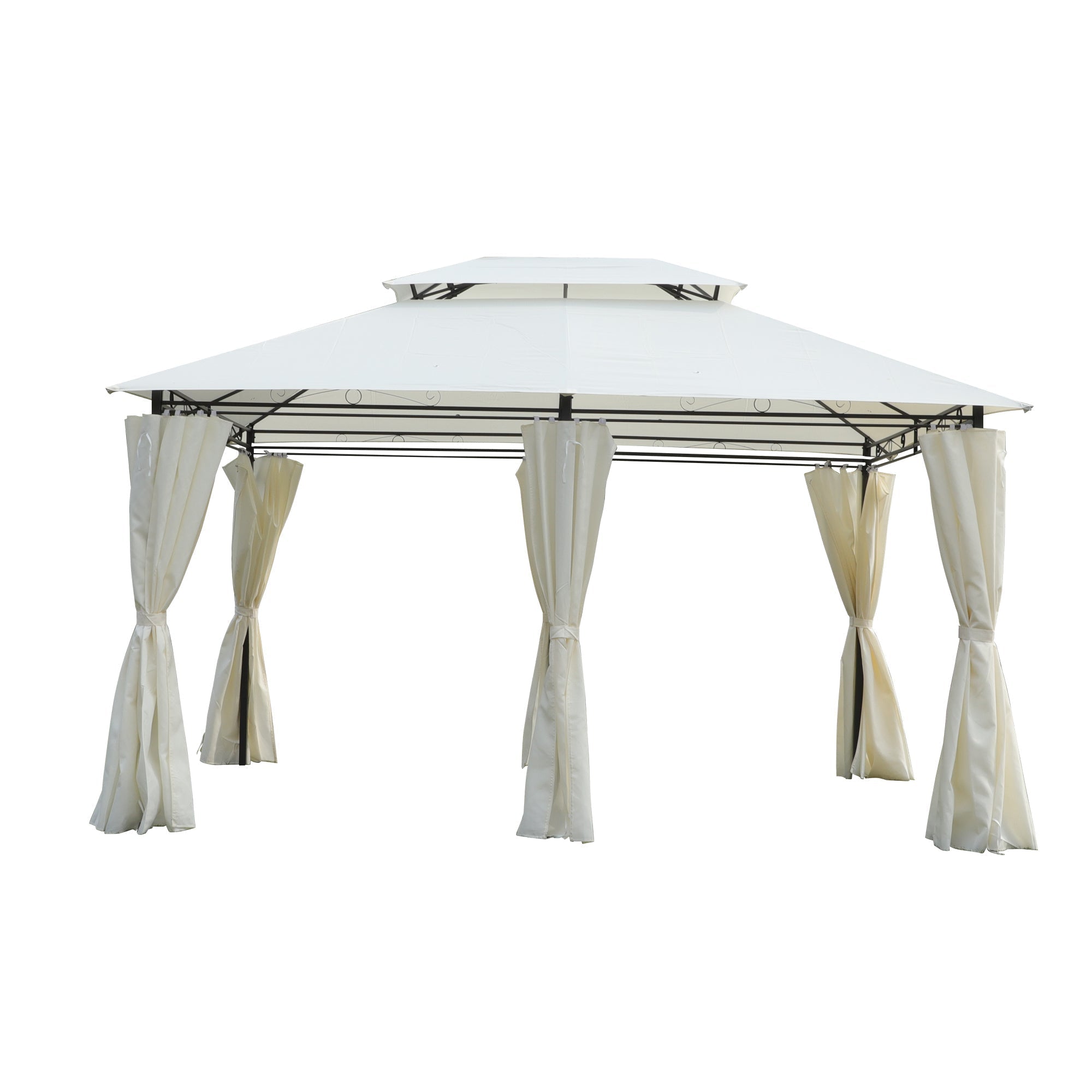 13x10 Outdoor Patio Gazebo Tent with Ventilated Double Roof and Sidewalls