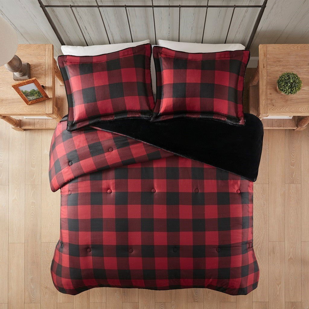 King/Cal King Faux Wool to Faux Fur Down Alternative Comforter Set