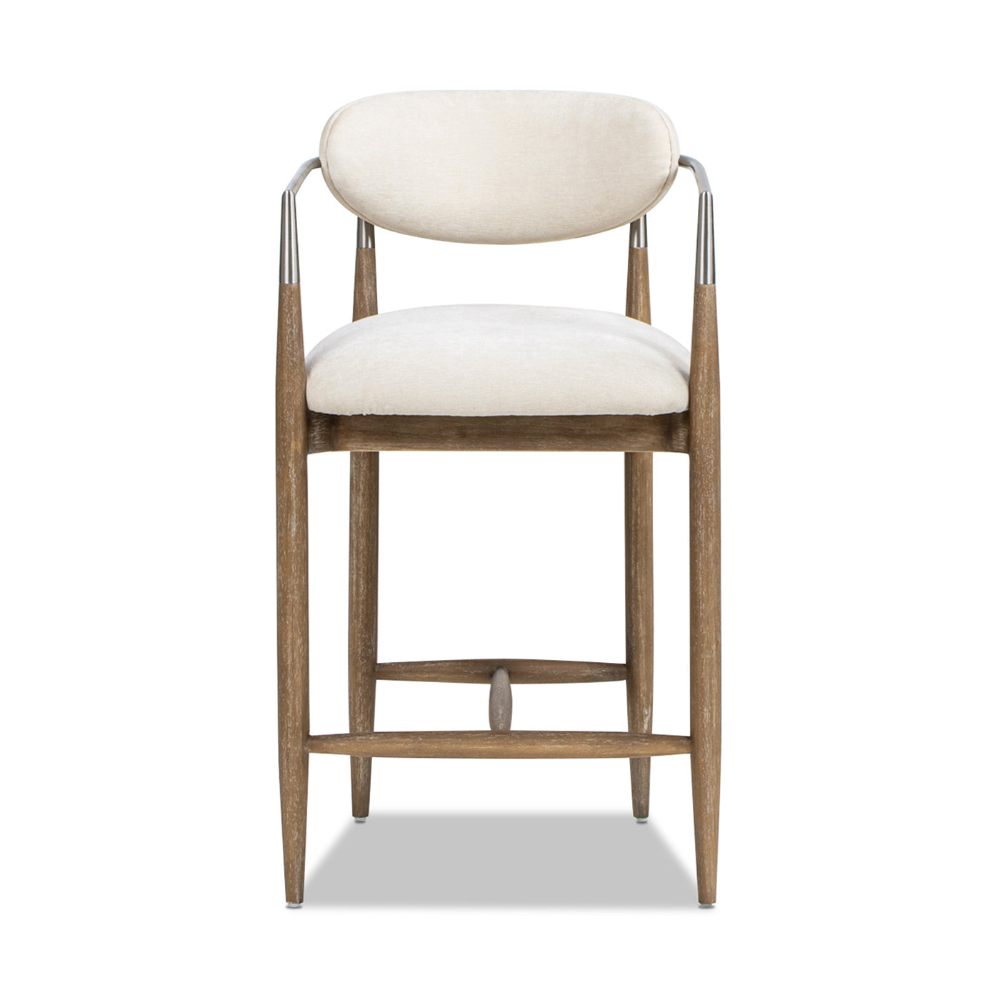 Artemis 26' Mixed Material Upholstered Counter Stool, Warm White Chenille