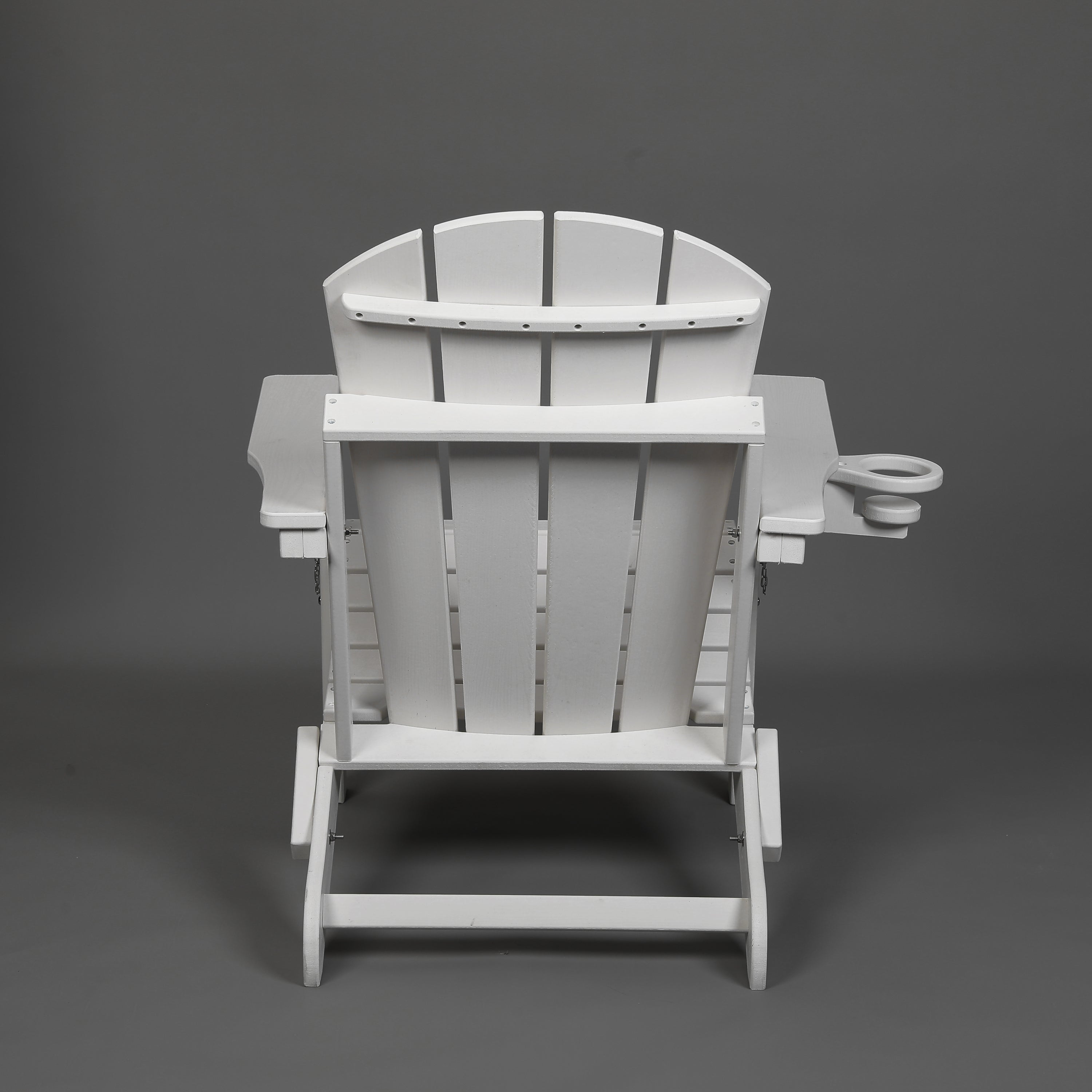 Folding Adirondack Chair with Dual Cup Holder - White