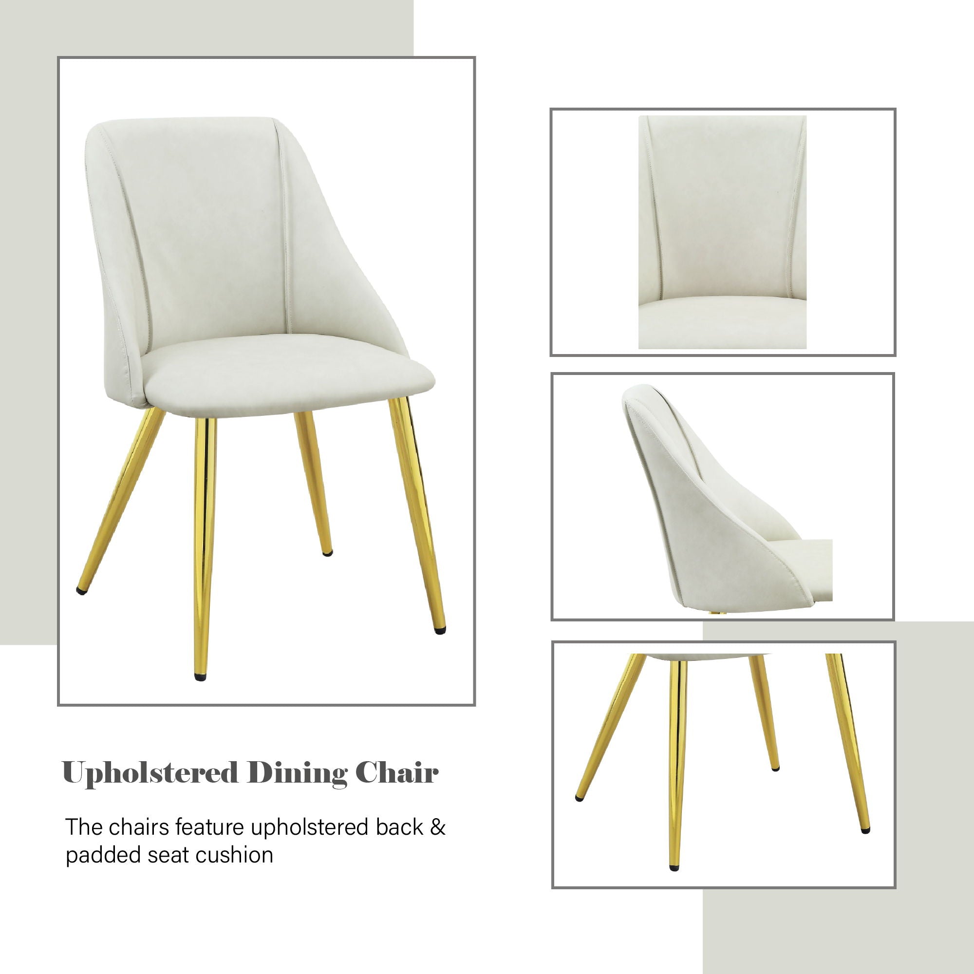 Gaines Synthetic Leather Side Chair (Set of 2) - White