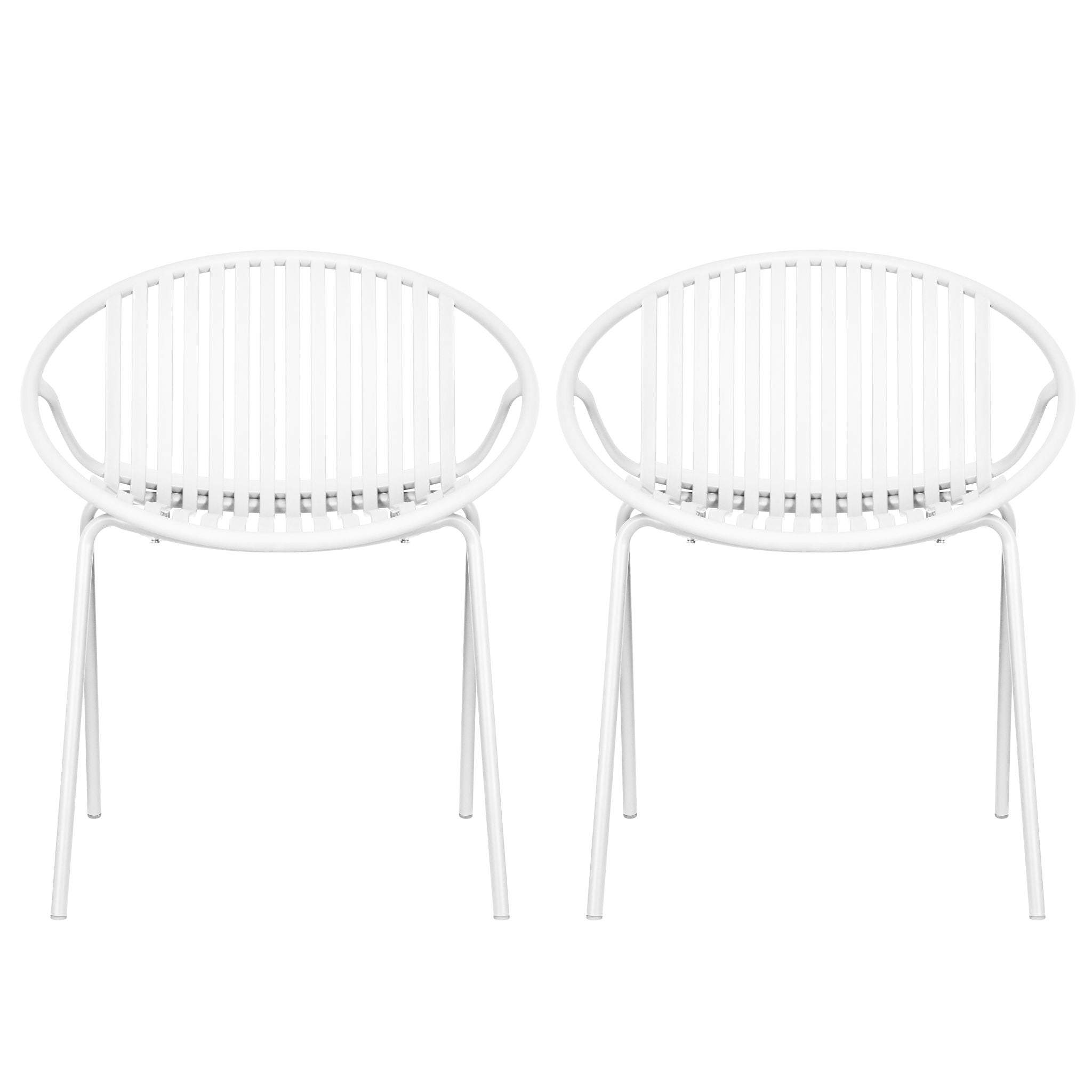 Stackable Outdoor Chairs with Breathable Plastic Backrest (Set of 2)