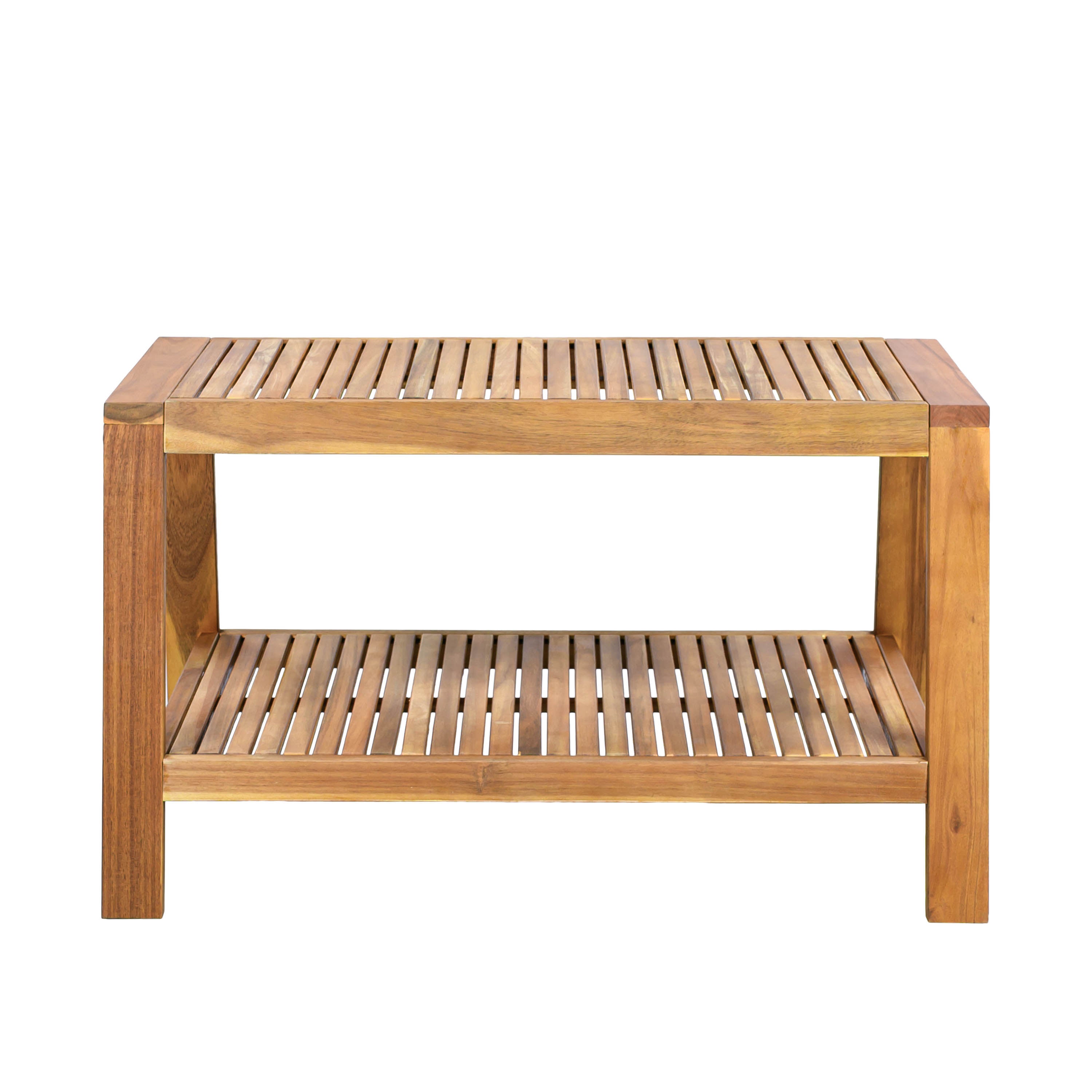 2-Piece Outdoor Teak Acacia Wood Conversation Set