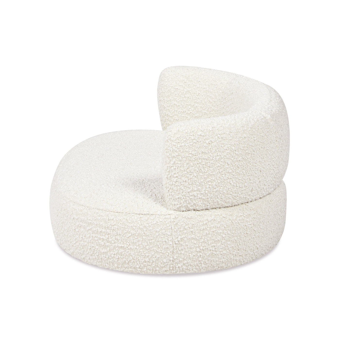 Shep 36' Curved Dog Sofa Bed, Medium, Ivory White Boucle