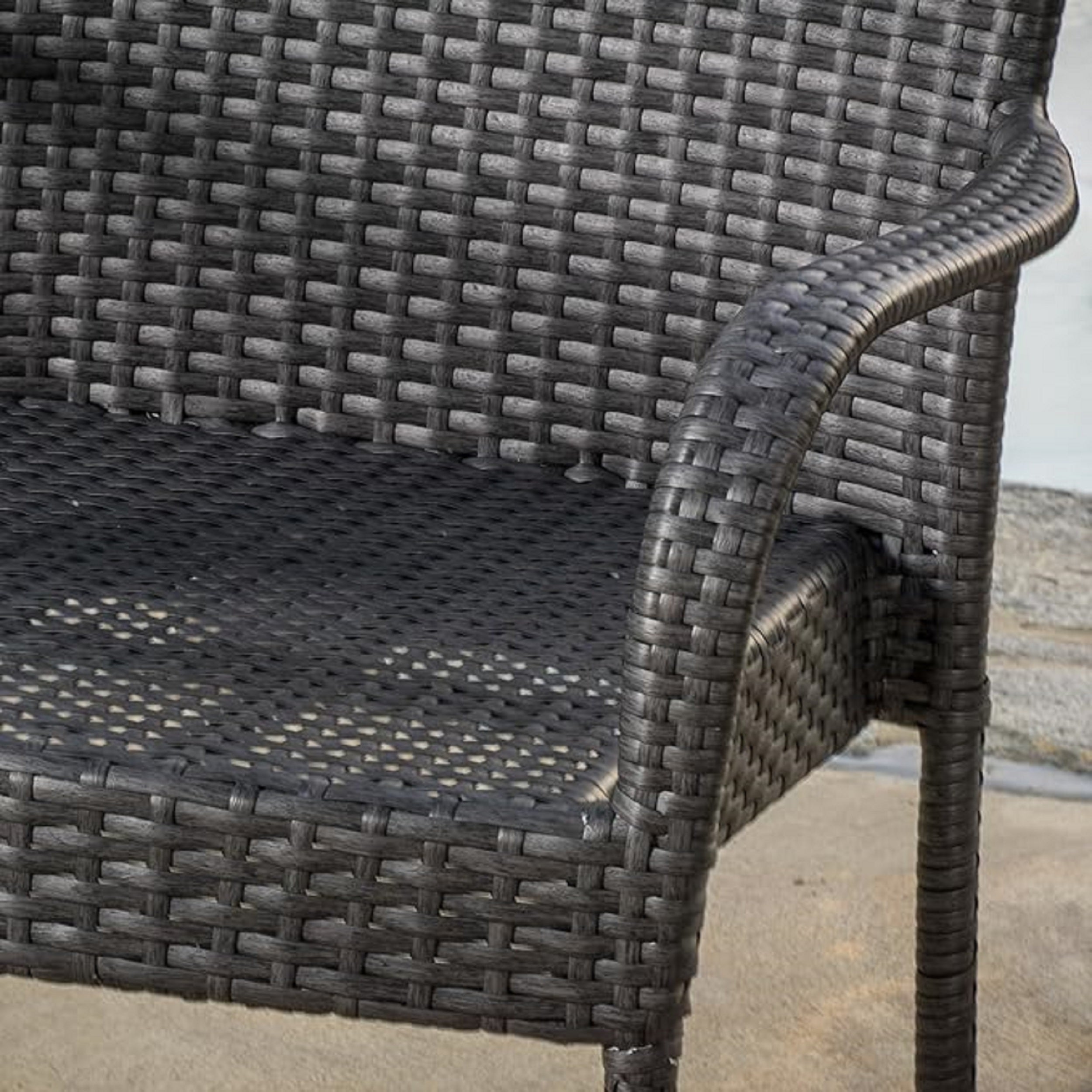 Littleton Grey PE Wicker Stacking Chair Set of 2