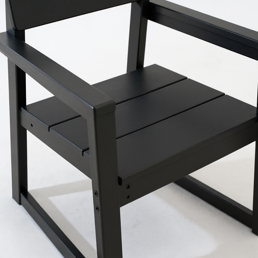 Black HDPE Outdoor & Garden Armchairs with Modernist Design