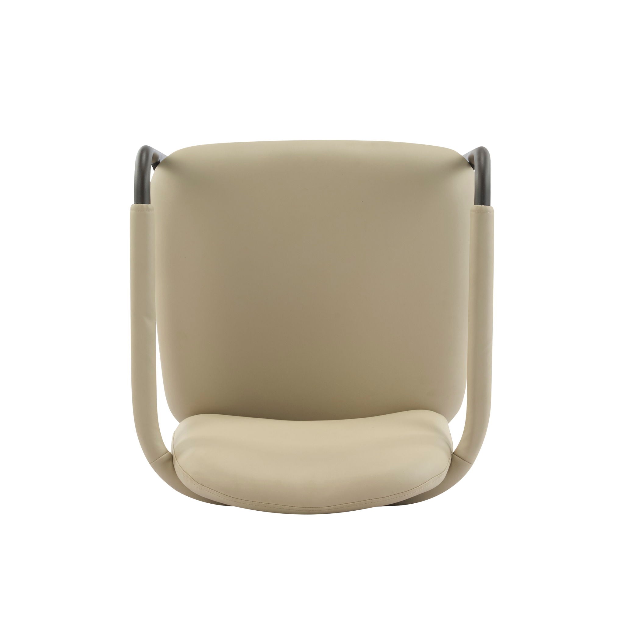 Modern Dining Chair Set of 2 with Iron Frame - Espresso / Khaki