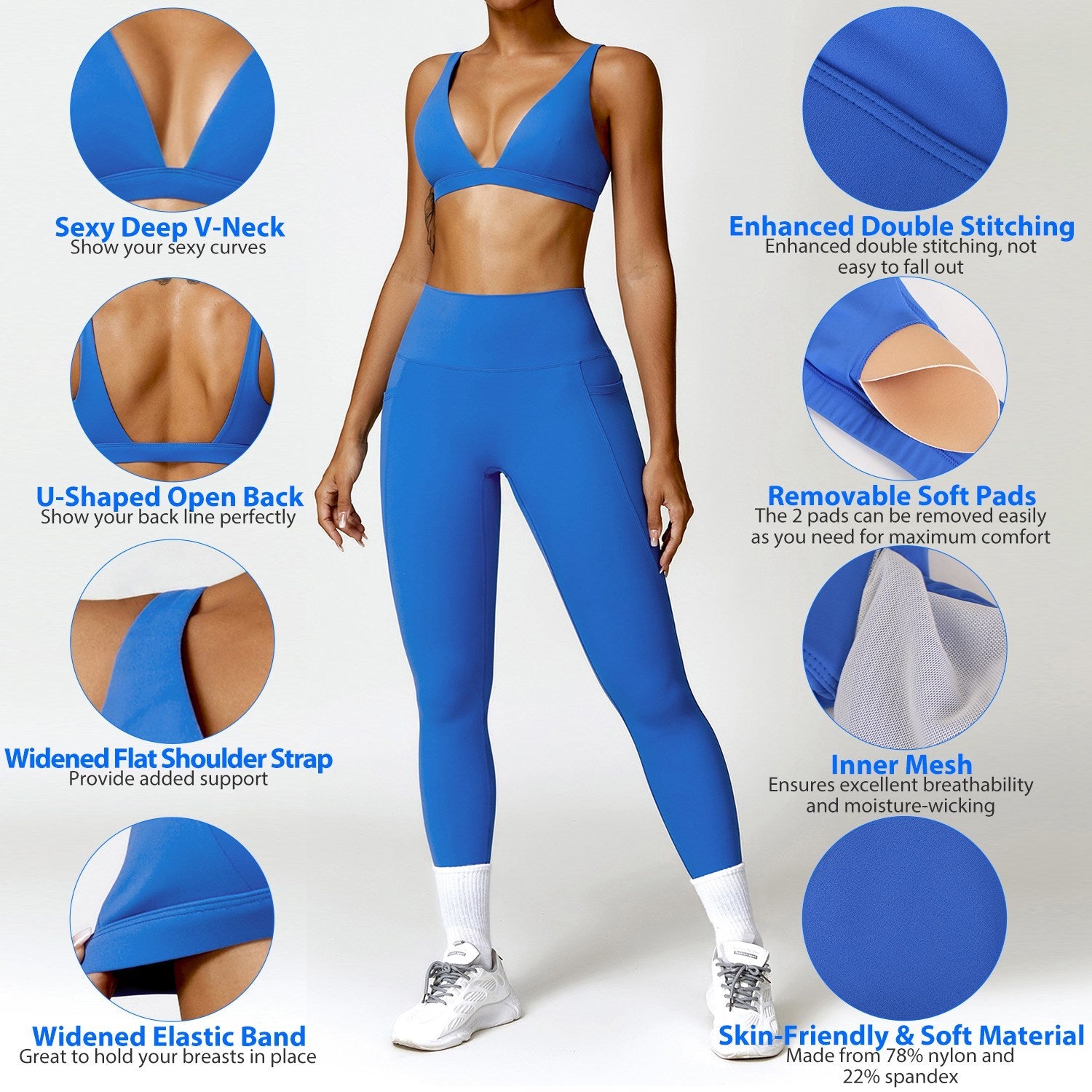 Women Deep V-Neck Sports Bras