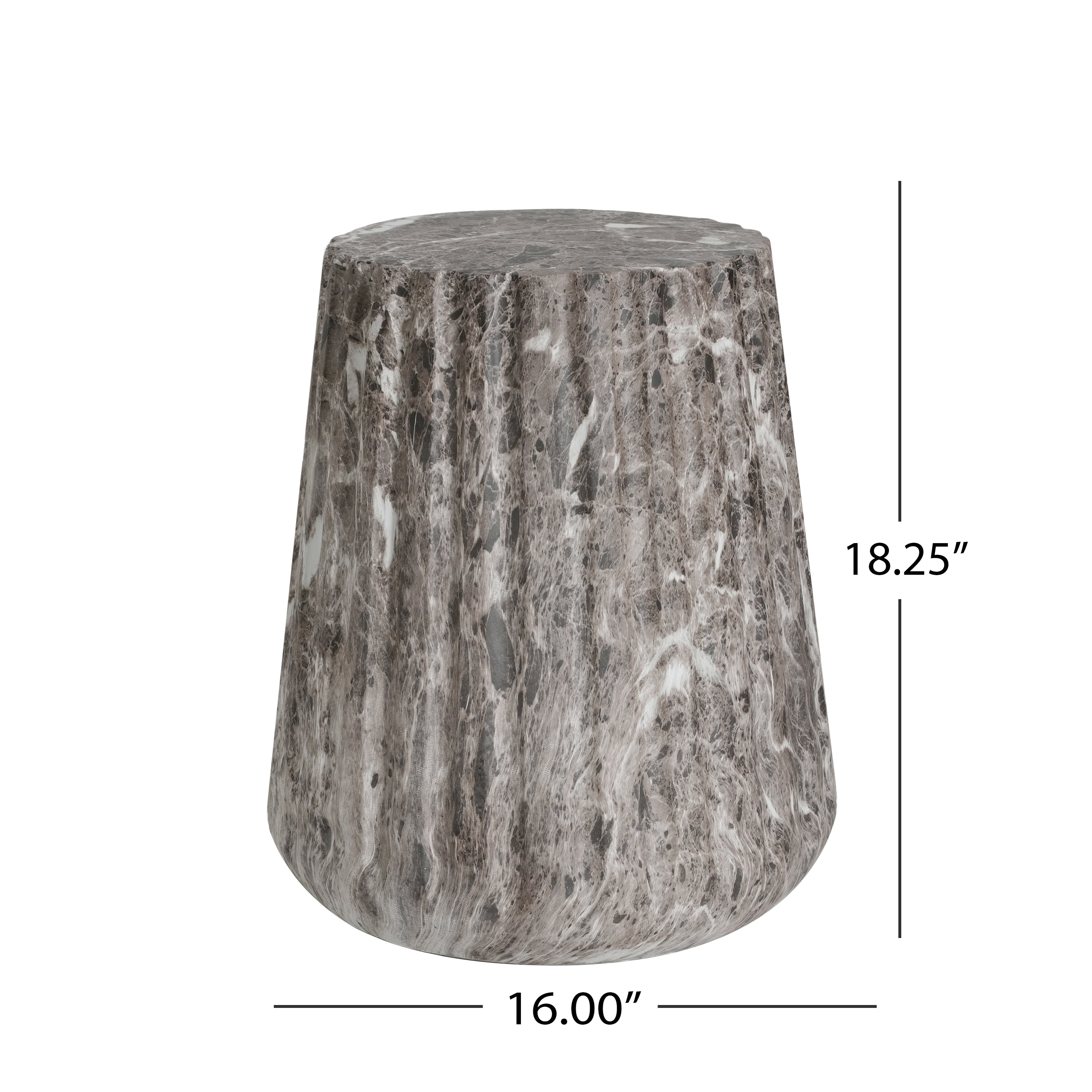 Outdoor Cleme Carved Side Table, Brown End Table