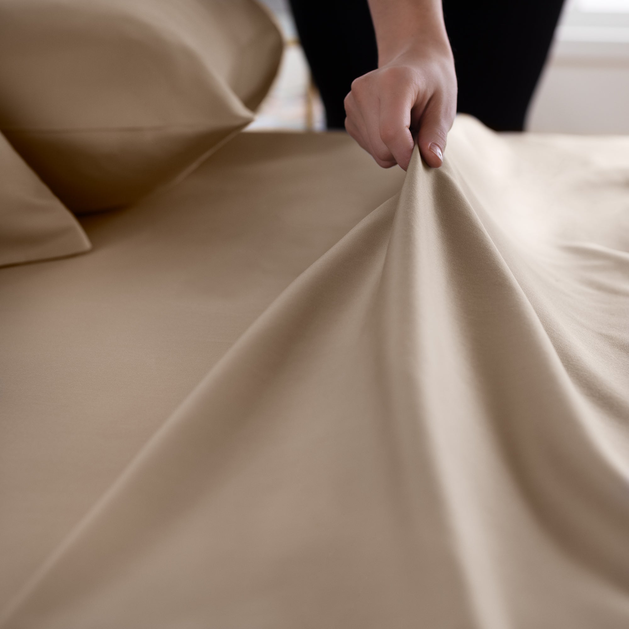 Linenspa 600TC Cotton Blend Twin Sheet Set - Sand