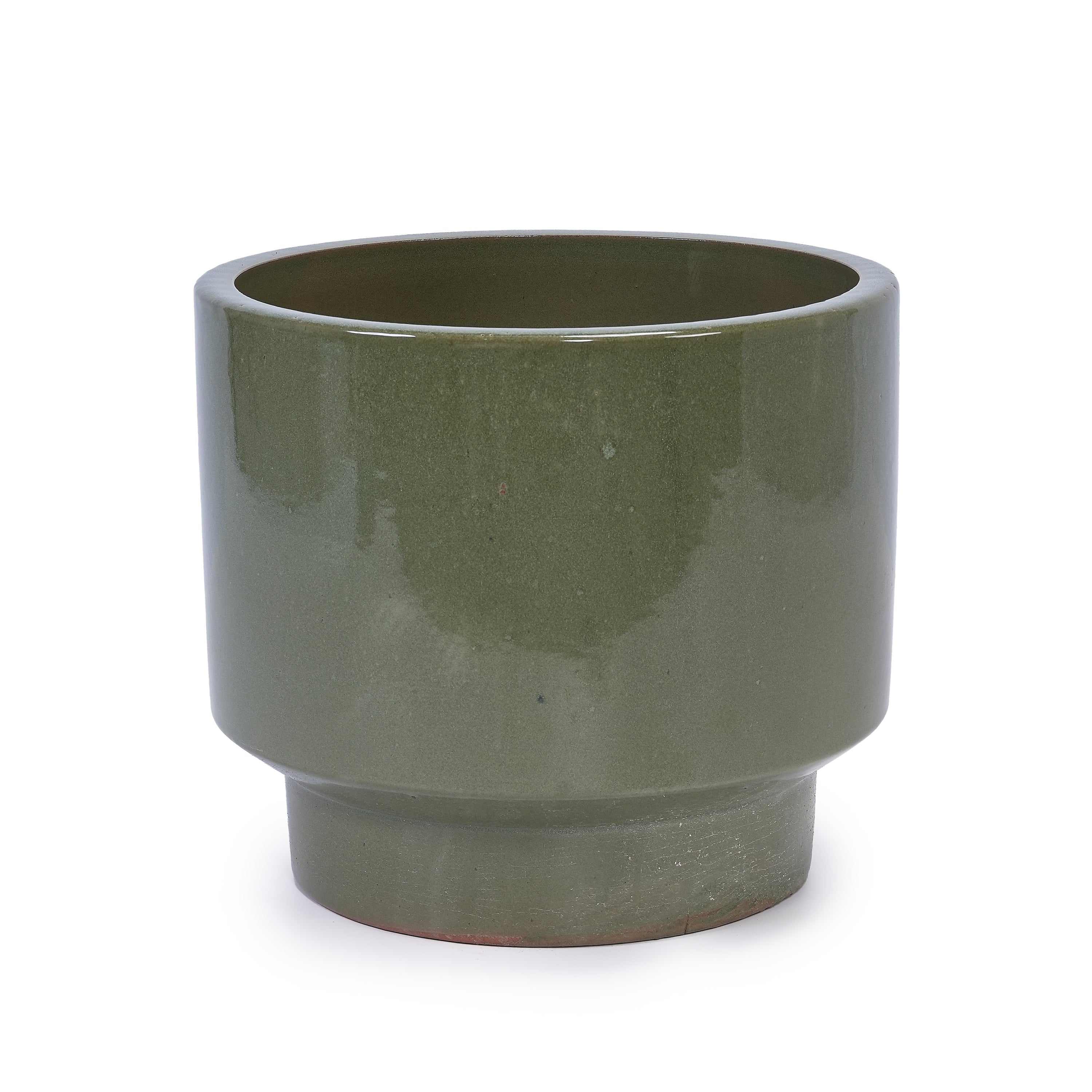 3 Pieces Ceramic Flowerpot Set - Antique Light Green