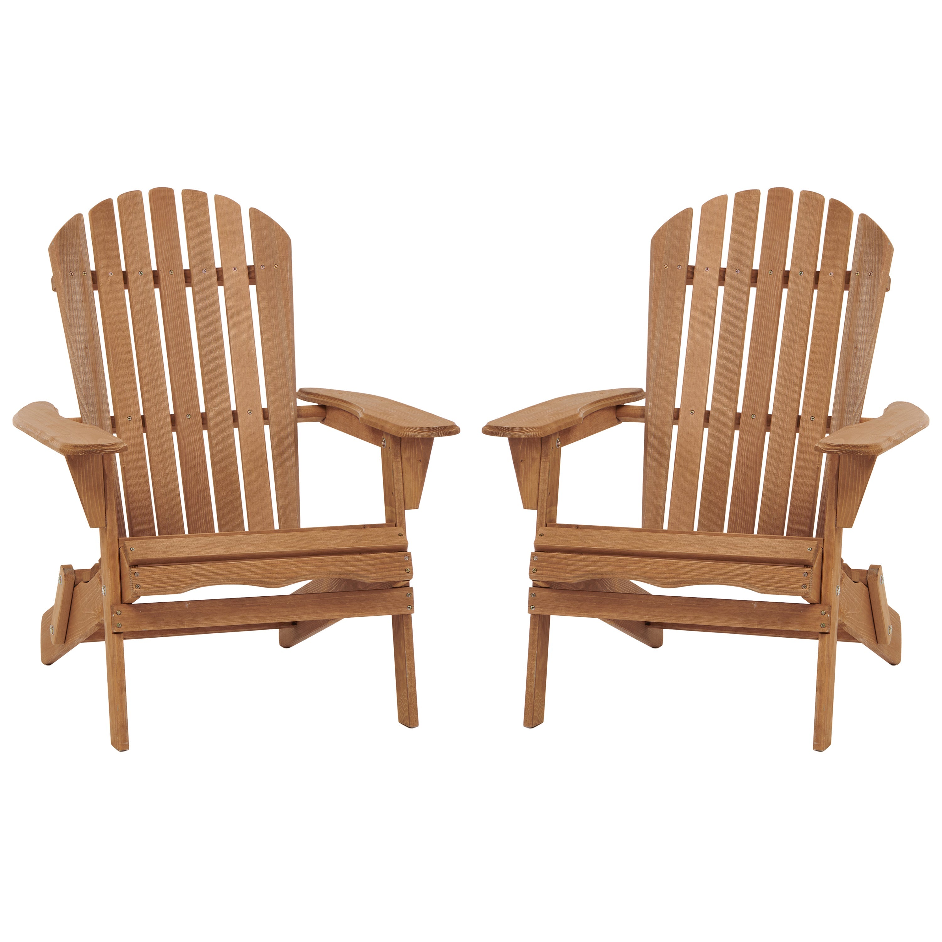 Outdoor Wooden Folding Adirondack Chair Set of 2