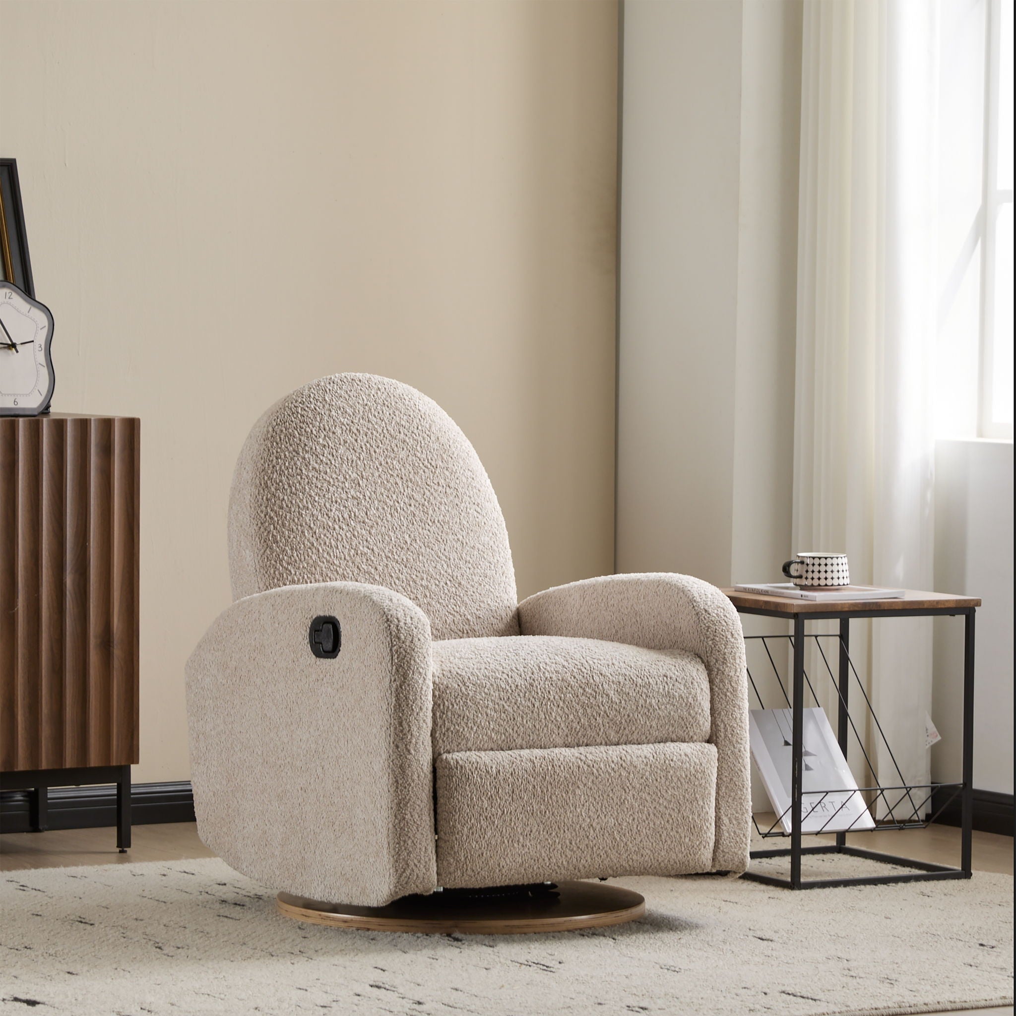 Contemporary 360 Swivel and Glider Recliner Chair