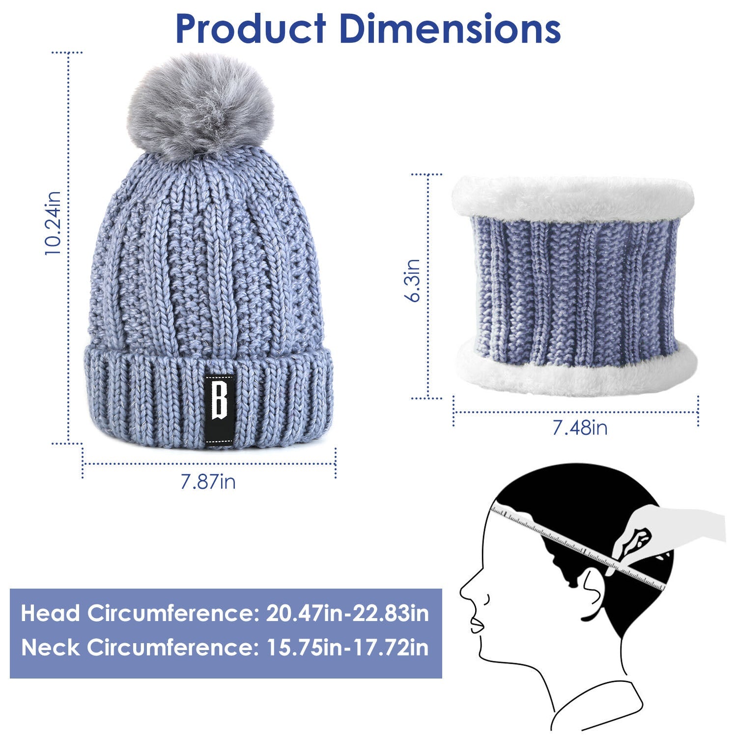 Winter Beanie Hat Scarf