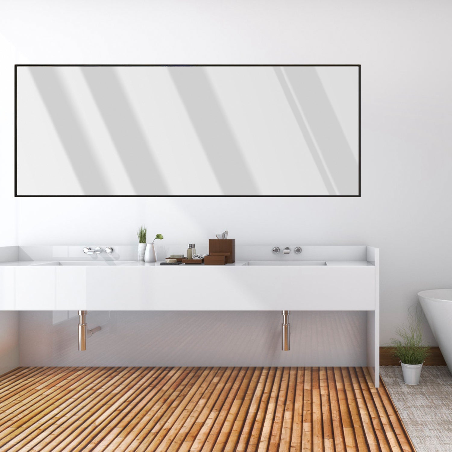 Full Length Mirror 67x25.6in Aluminum Alloy Wall Mirror Free Standing Floor Mirror Hanging Leaning Against Wall for Dressing Bedroom Living Room