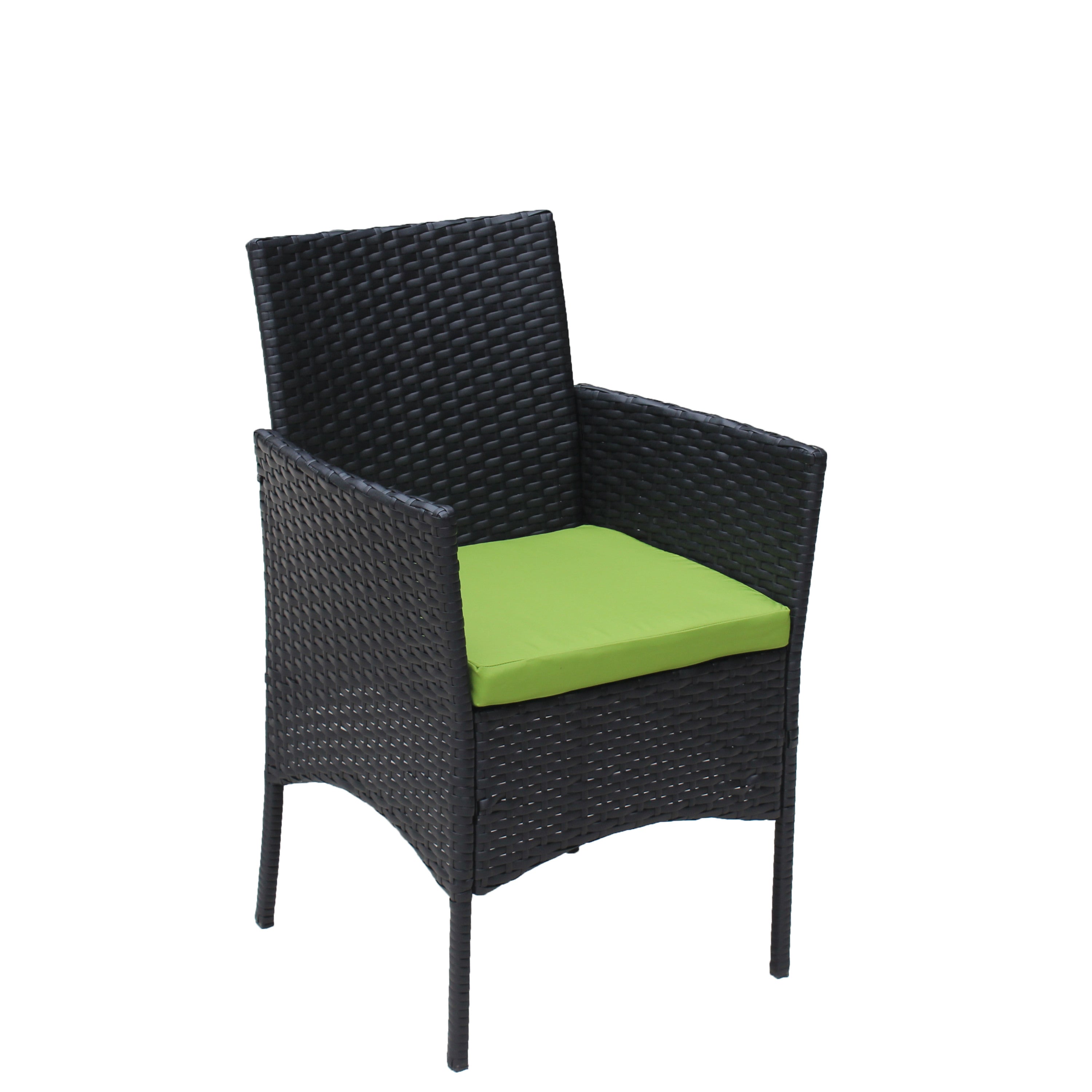 4 PC Rattan Patio Furniture Set Outdoor Cushioned Wicker Sofa Green Cushion