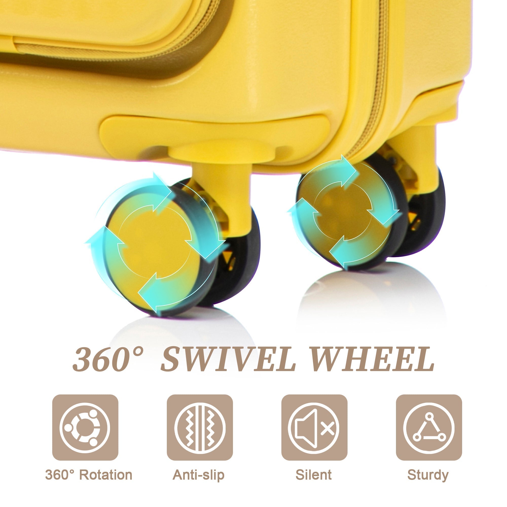 14'/20' 2-Piece ABS Spinner Wheel Luggage Set with Combination Lock