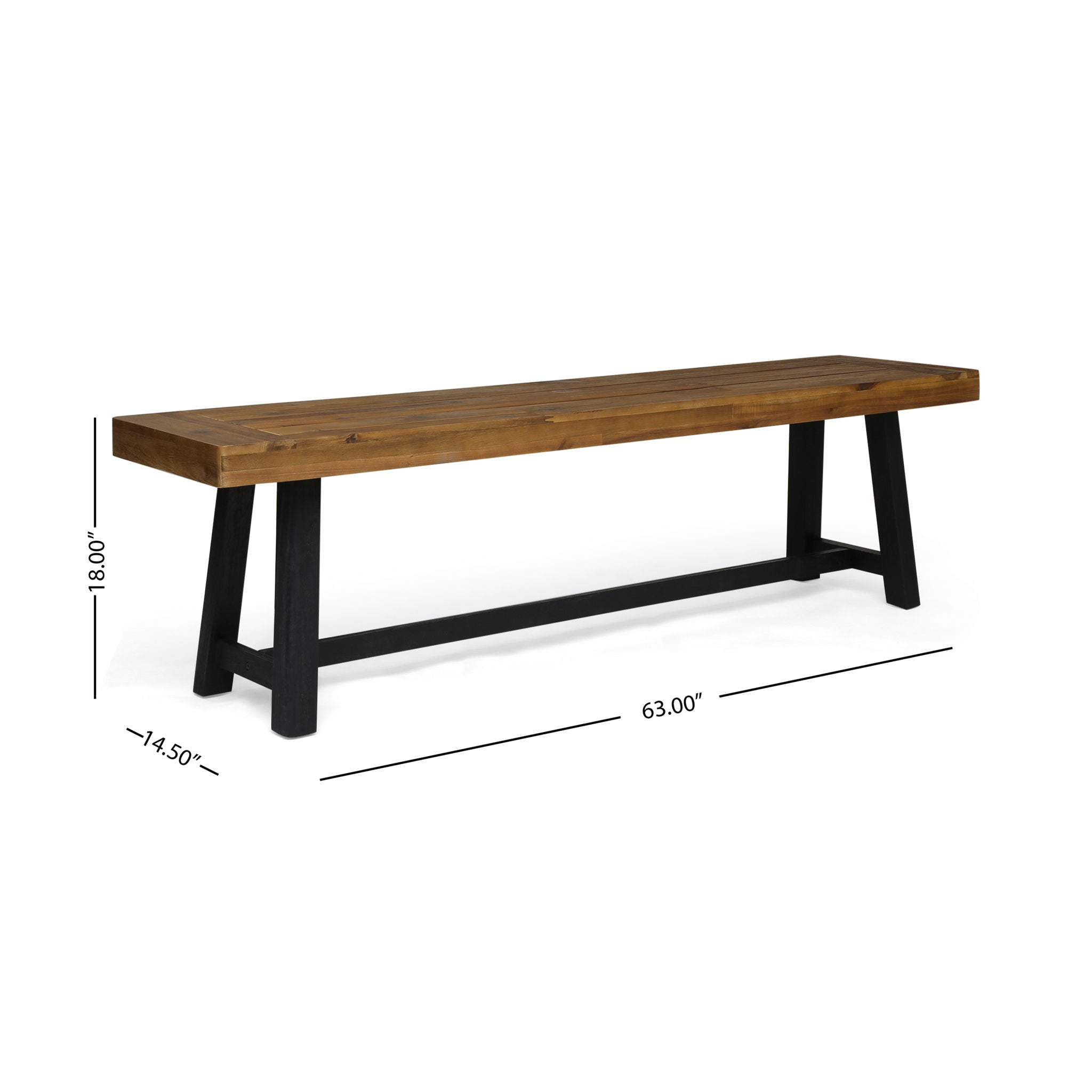 Cloud Outdoor Bench With Acacia Wood Frame and Slat Panel Design