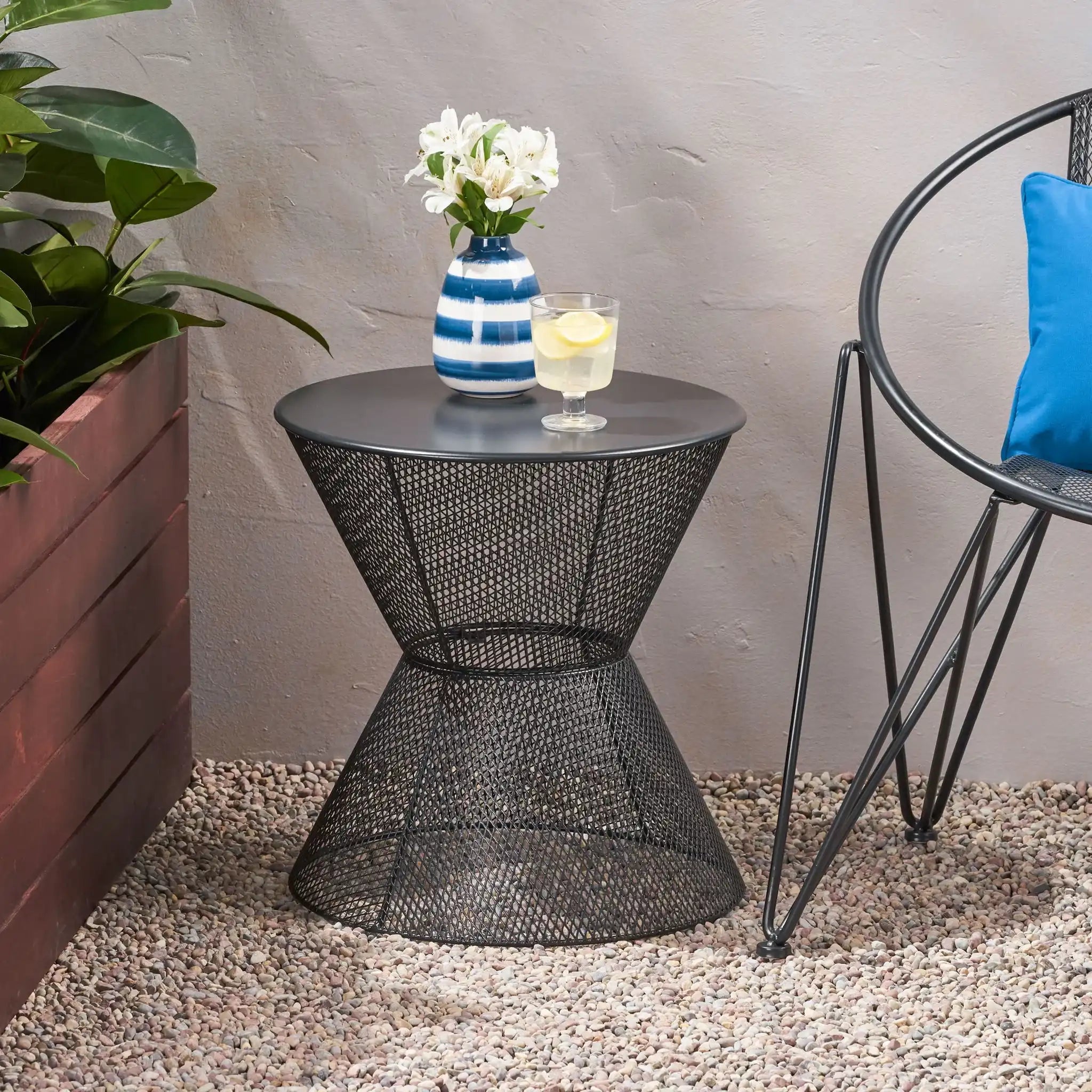 Nevada Contemporary Side Table with Mesh Design