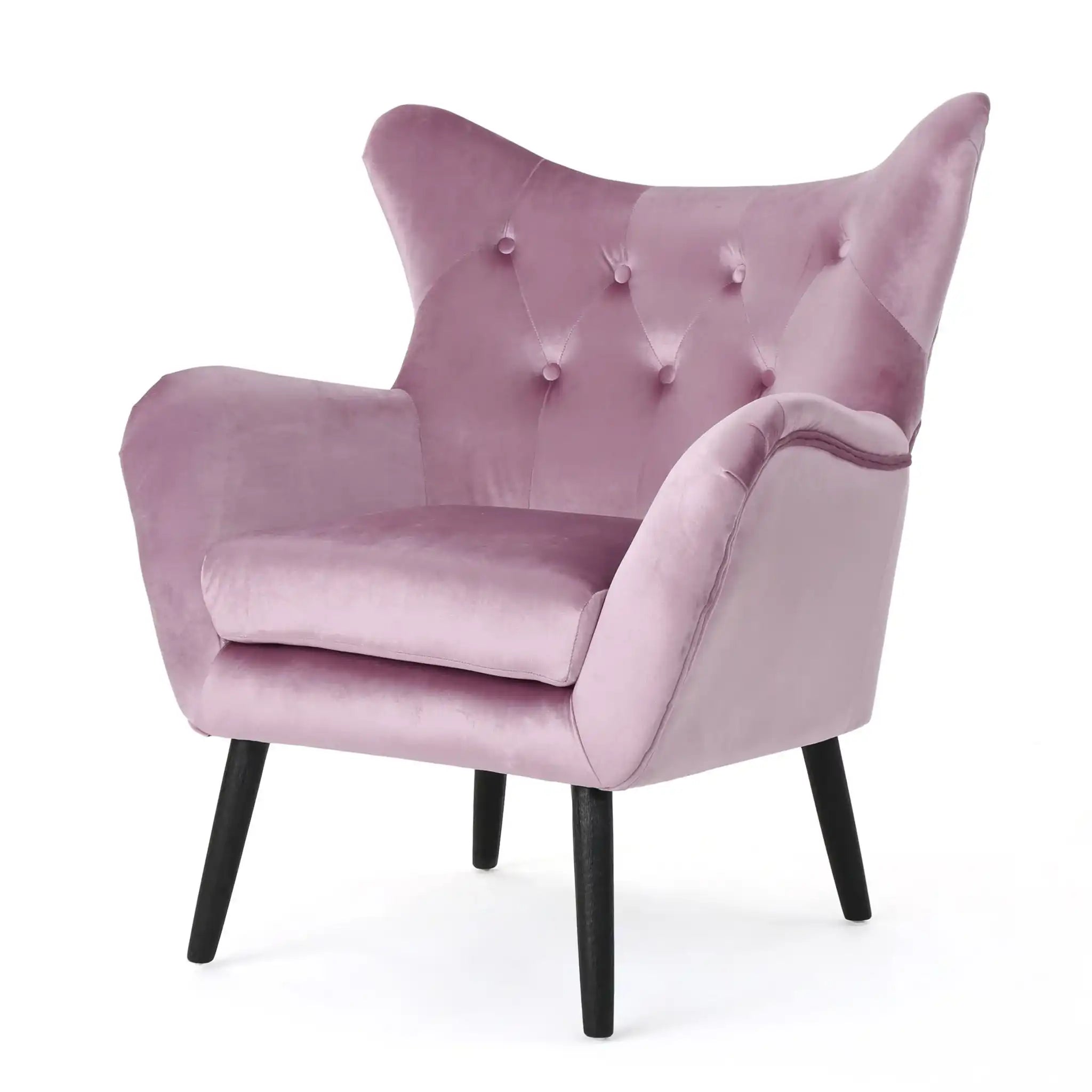 Alyssa Mid Century Upholstered Arm Chair With Wingback Design