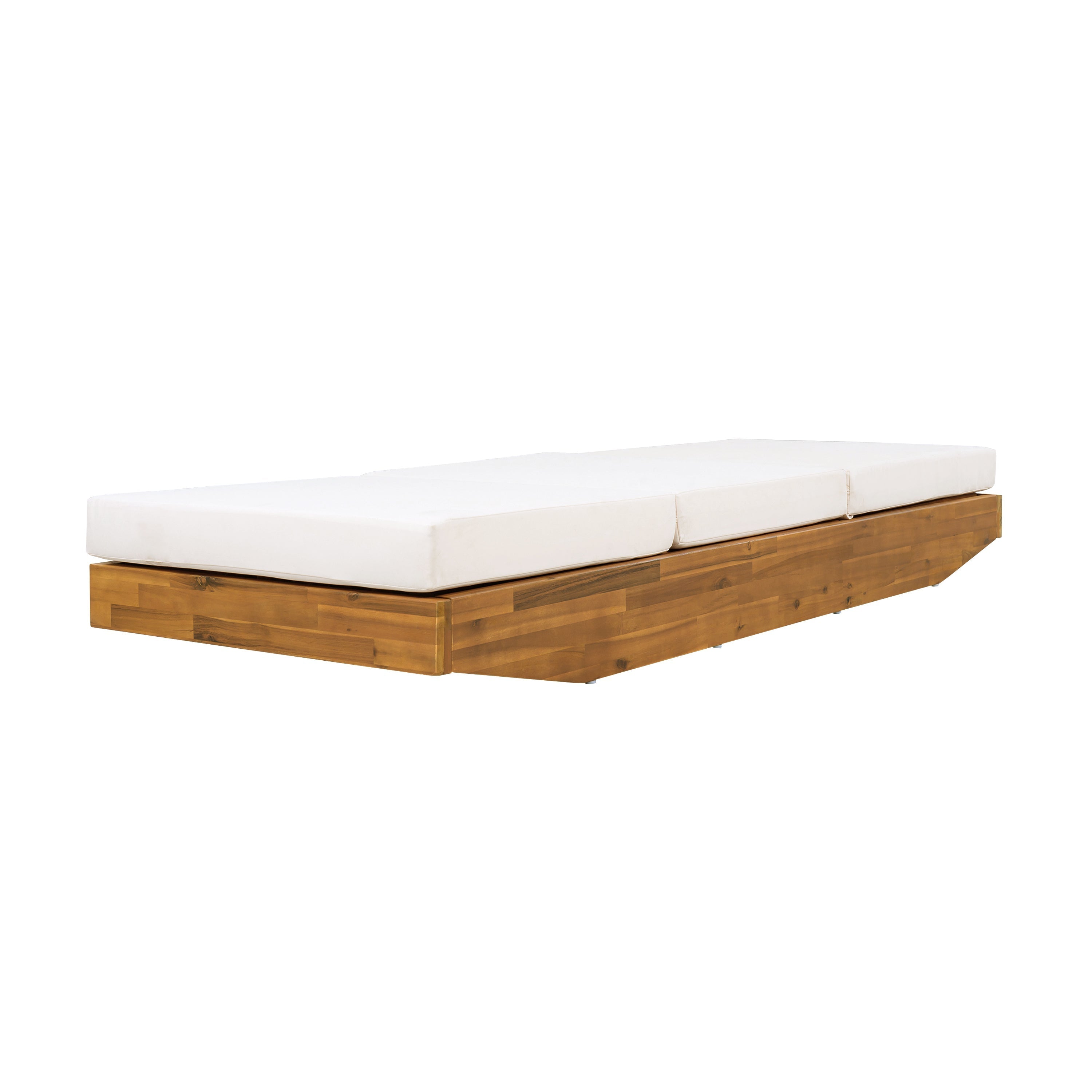 Acacia Wood Chaise Lounge with Cushion