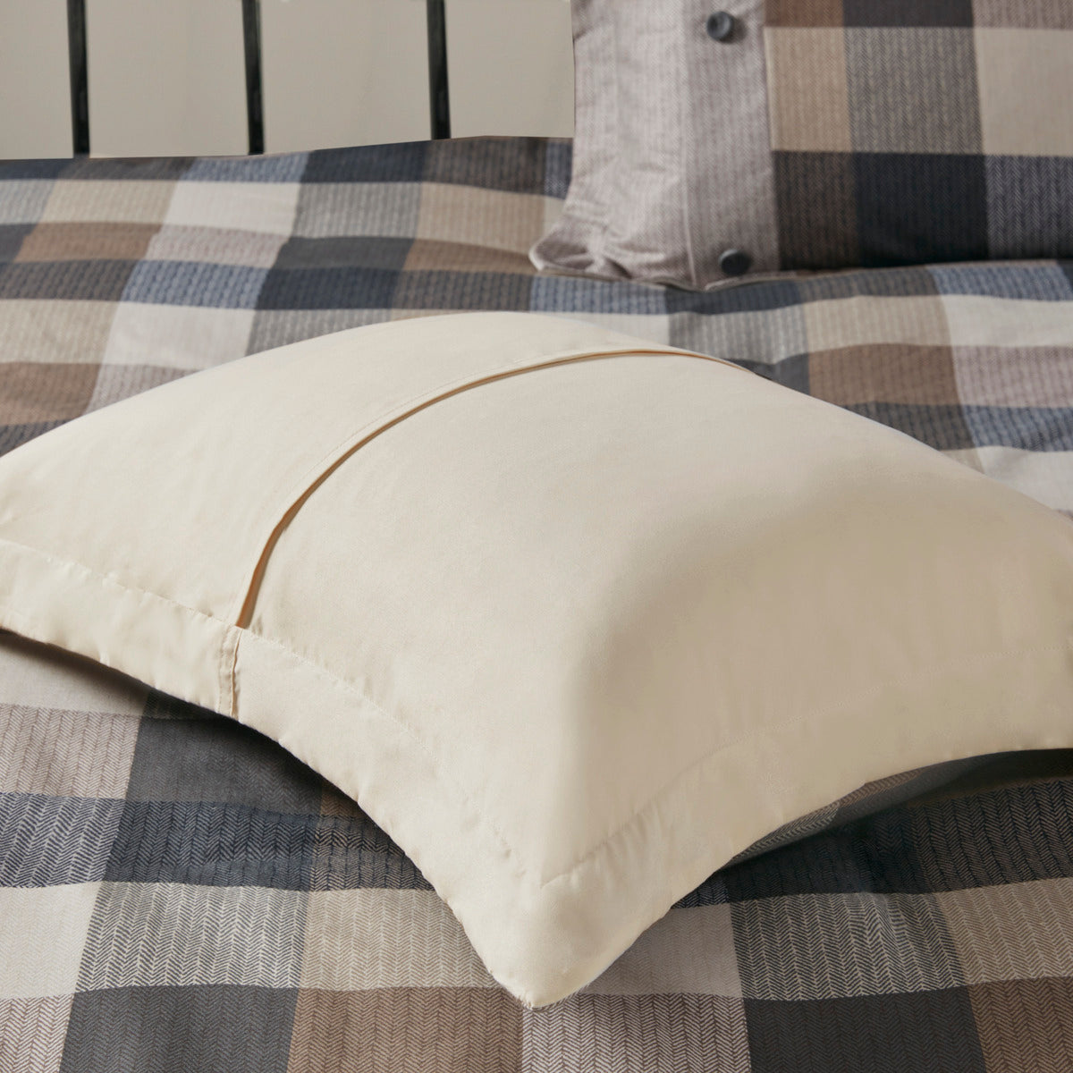 7 Piece Herringbone Comforter Set Neutral King