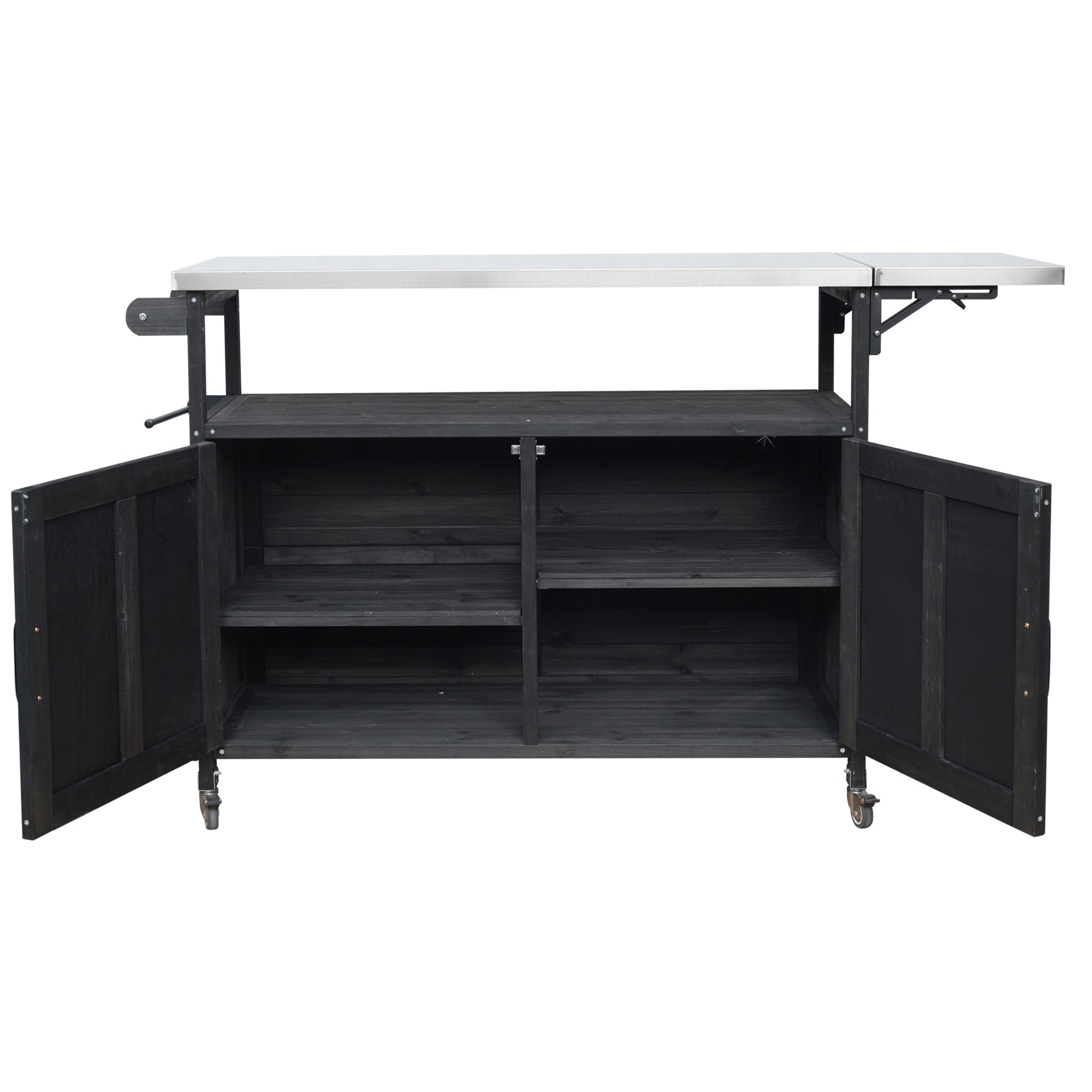 Foldable Outdoor Kitchen Island Patio Mobile Kitchen Cart