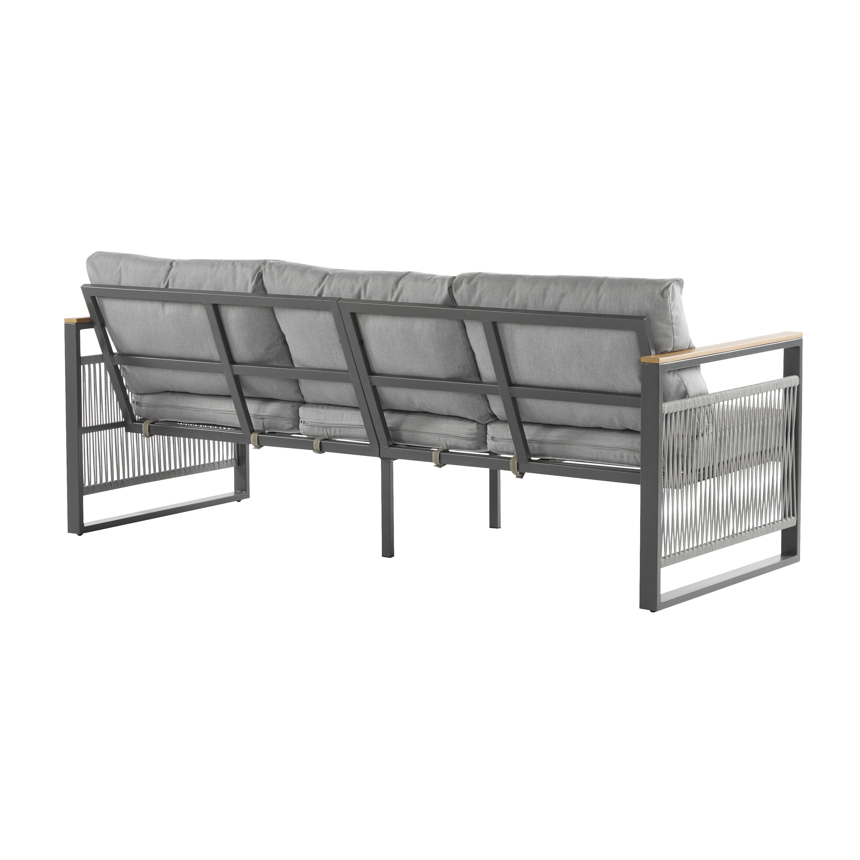4-Pieces Outdoor Metal Patio Furniture Set with Cushions