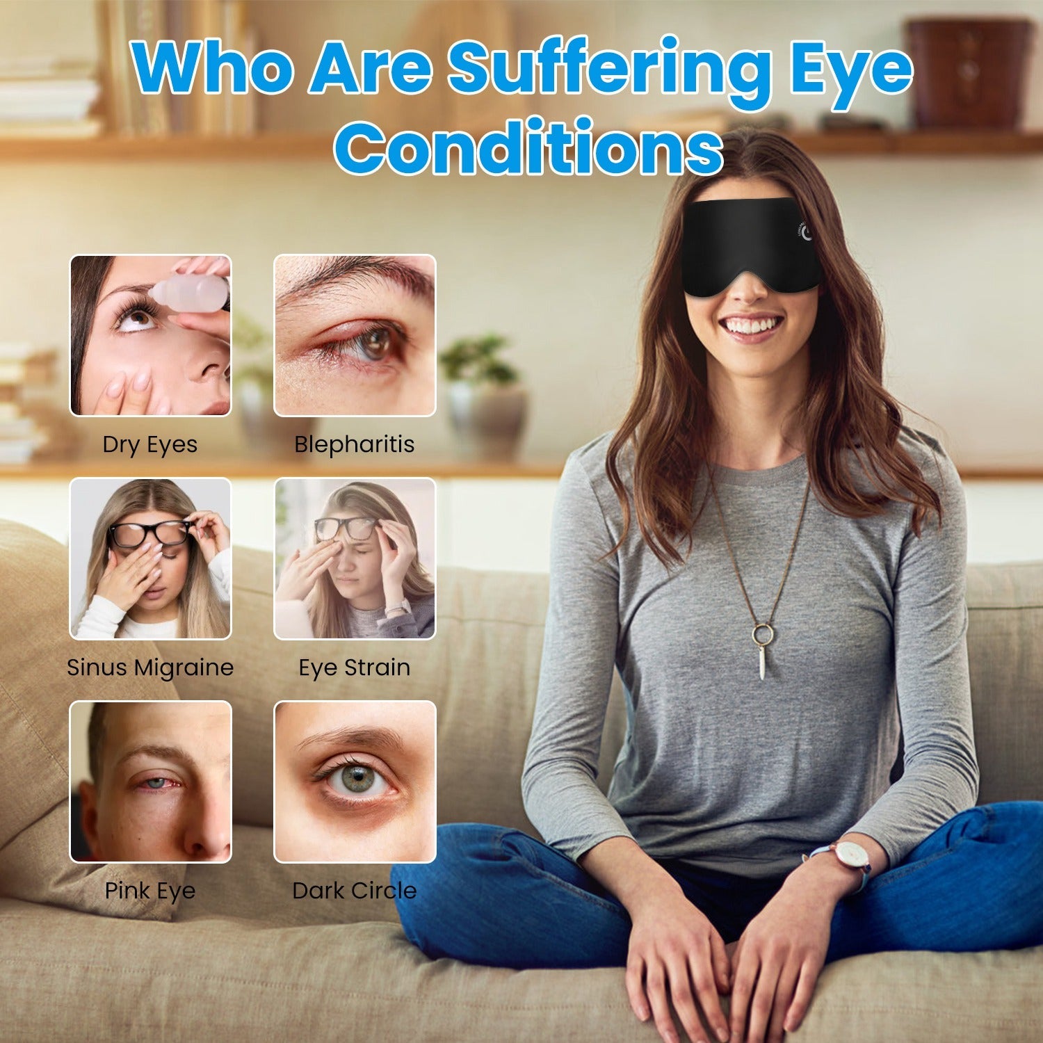 Cordless Heated Eye Mask Silk Sleep Eye