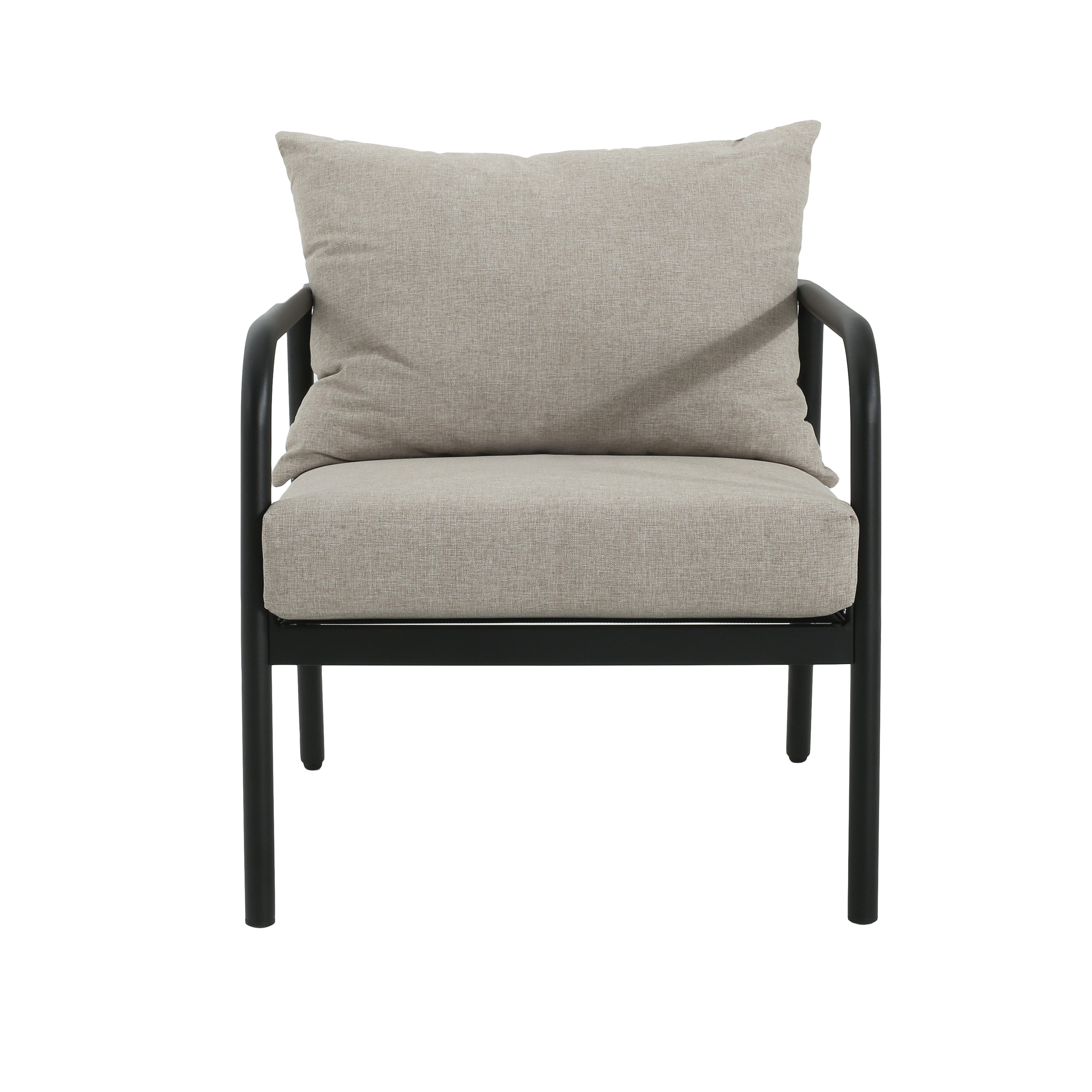 Leora Modern Minimalist Round Tube Sofa Chair with Cushions