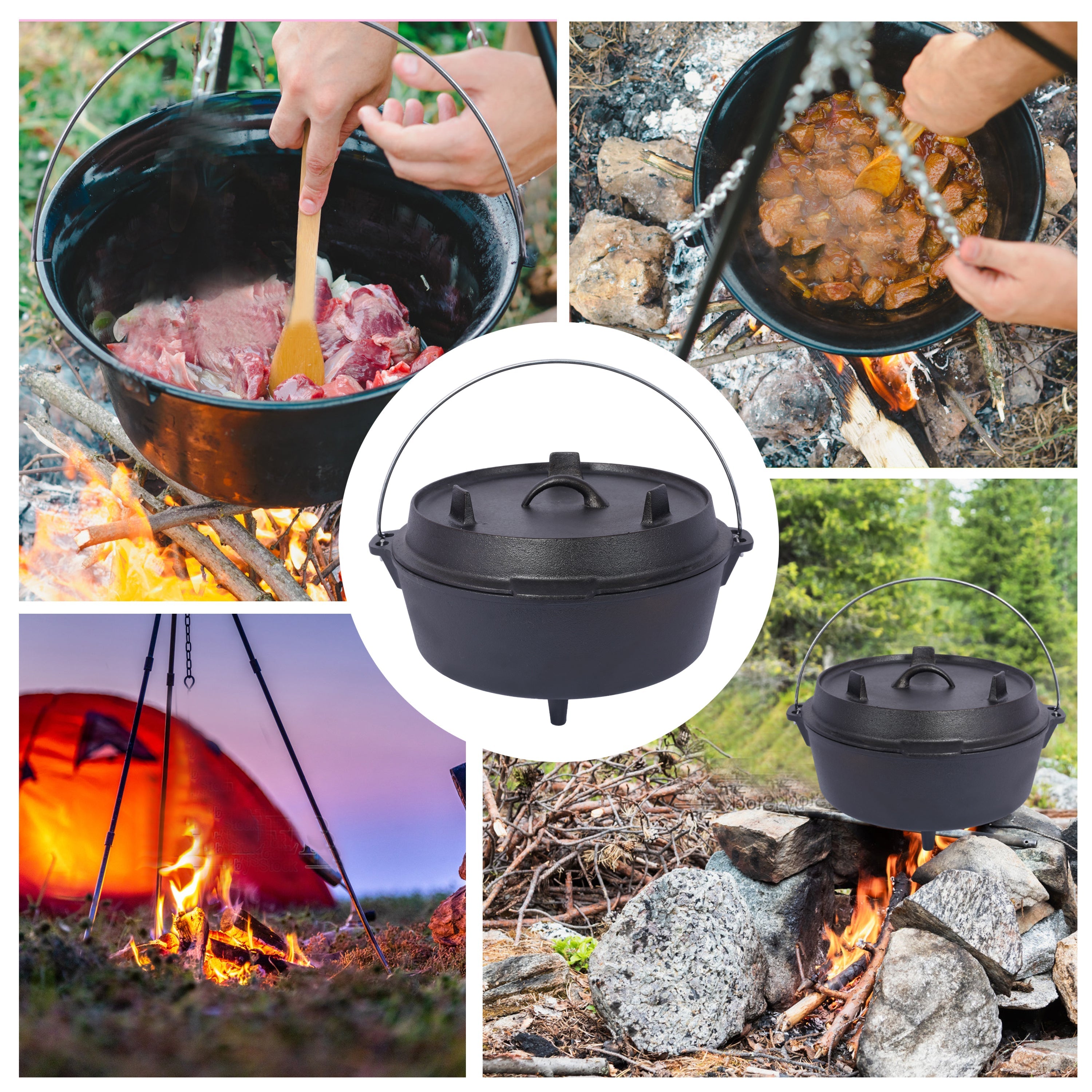 Pre-Seasoned Cast Iron Dutch Oven With Skillet Lid