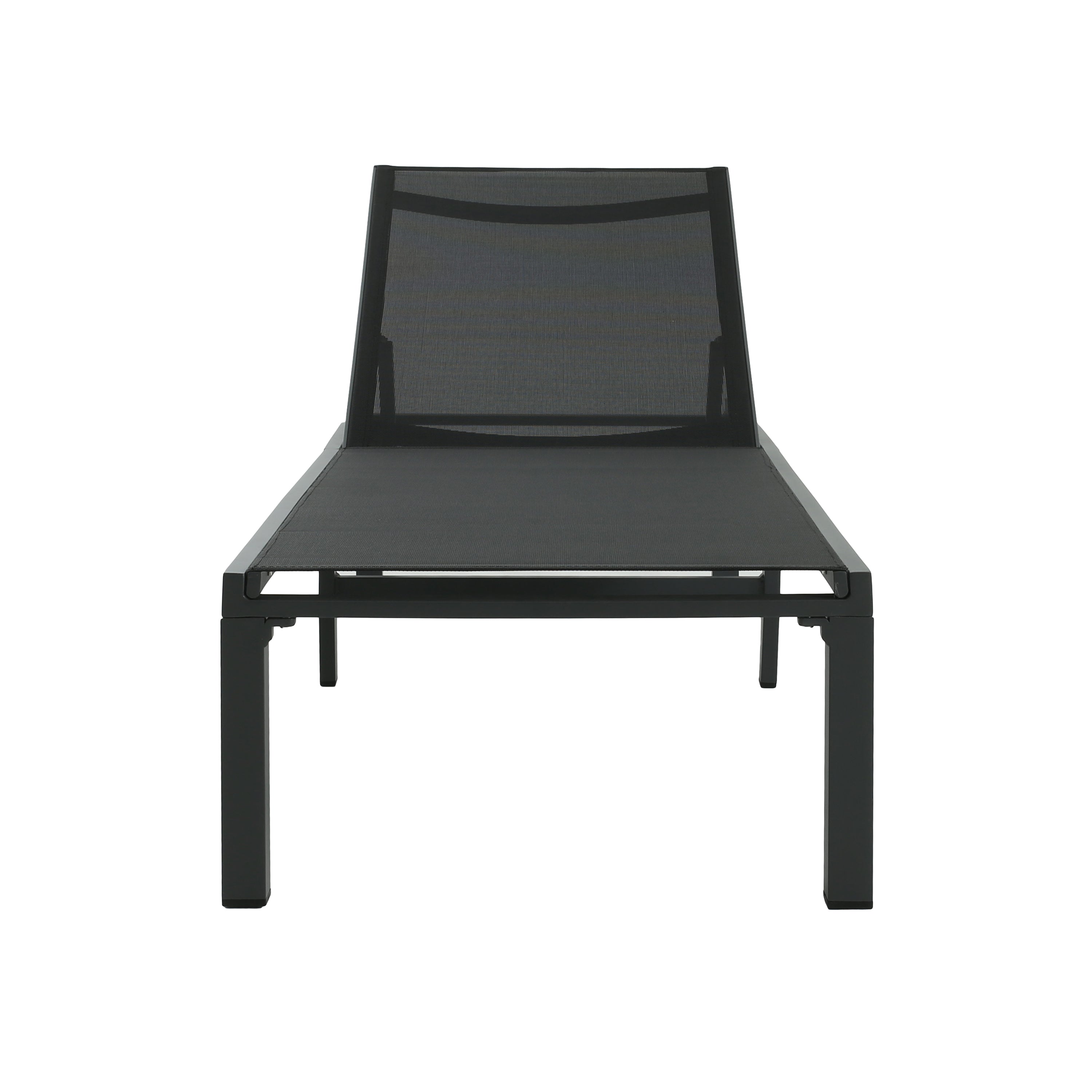 Westport Adjustable Outdoor Chaise Lounge Set of 2 Black Aluminum Frame