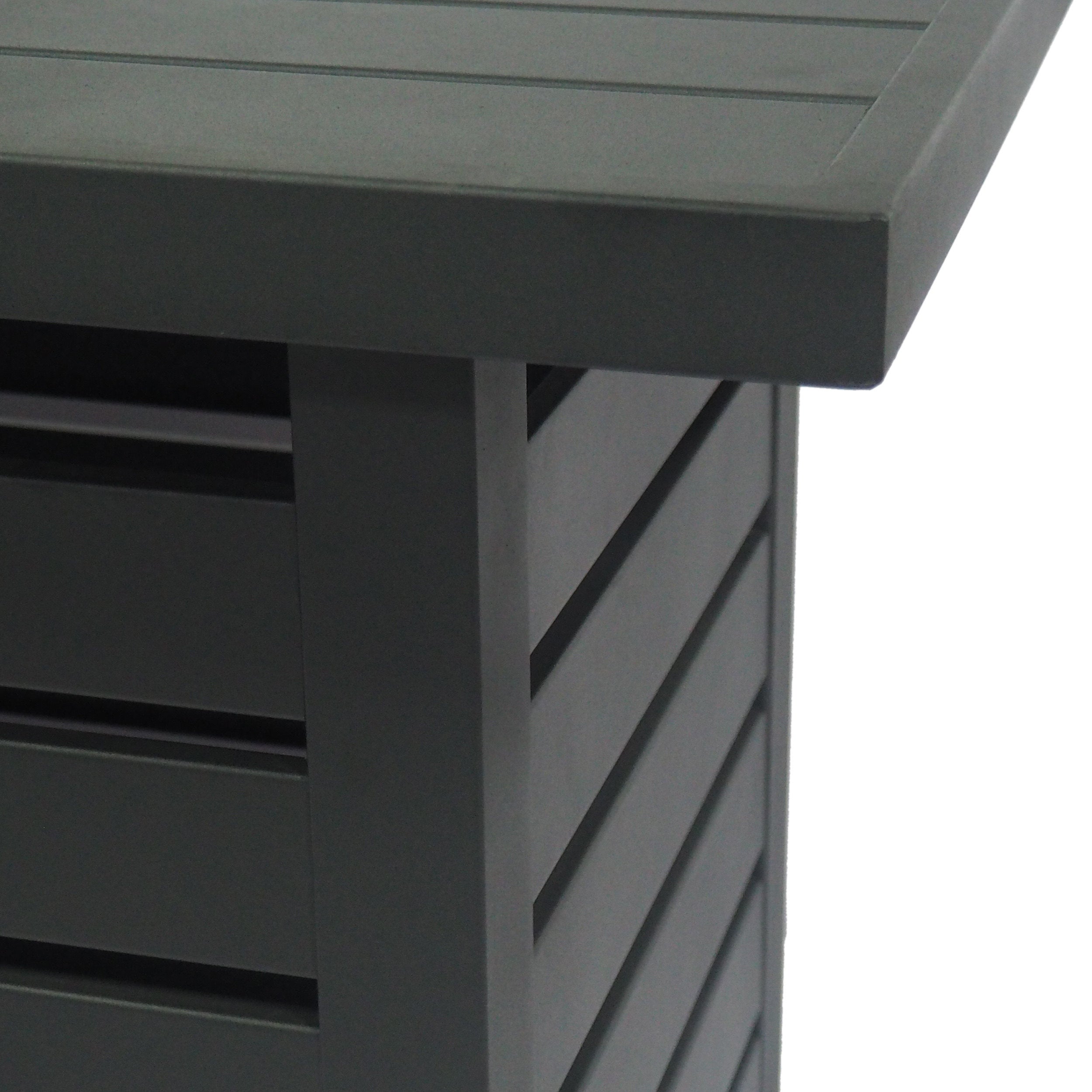 Rectangular Iron Fire Pit - 30,000 BTU - Tank Cover Inside
