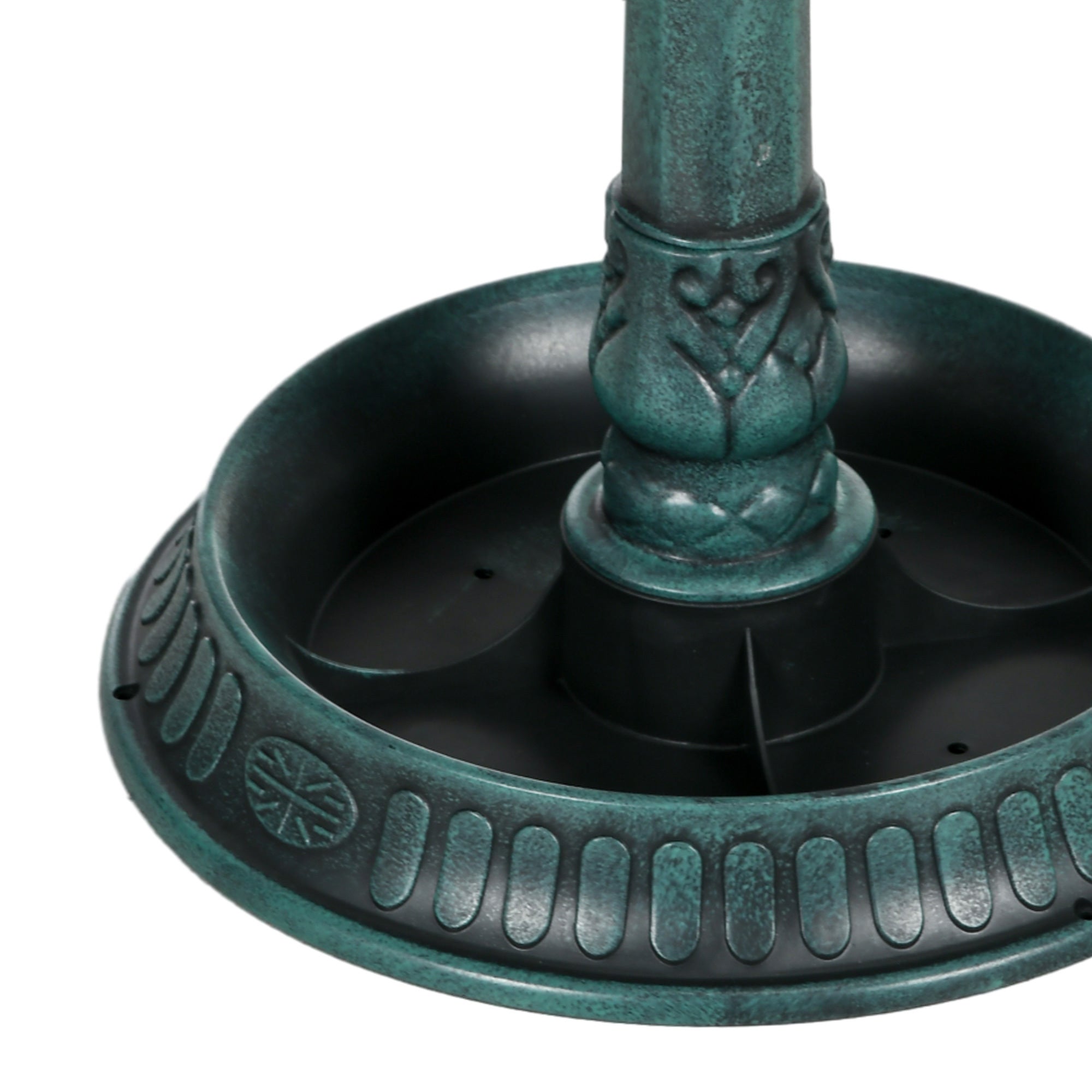 Outsunny 32" Antique Bird Bath with Pedestal Flower Planter Base