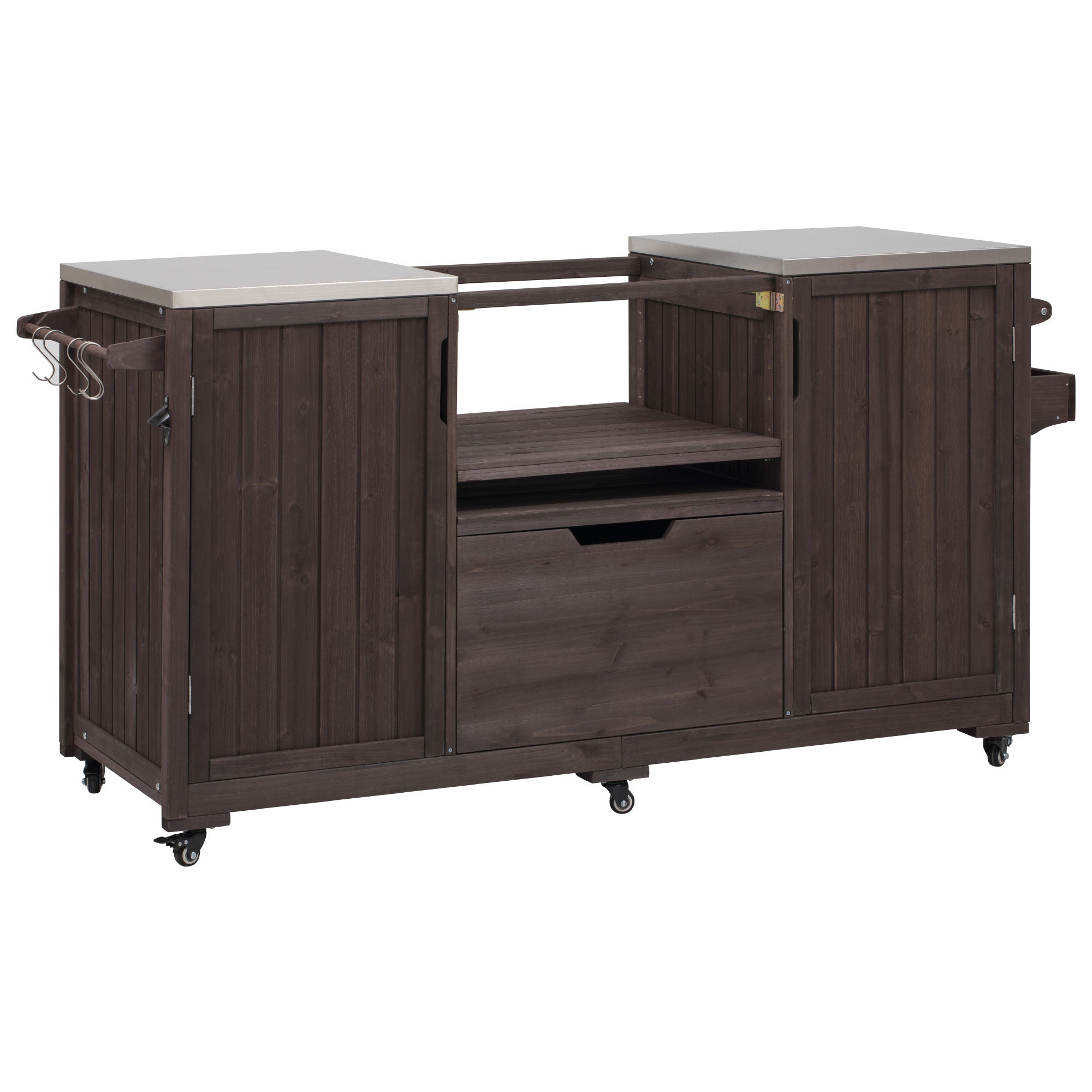 K&K 66.5' Outdoor Kitchen Island for Big Green Egg Grills