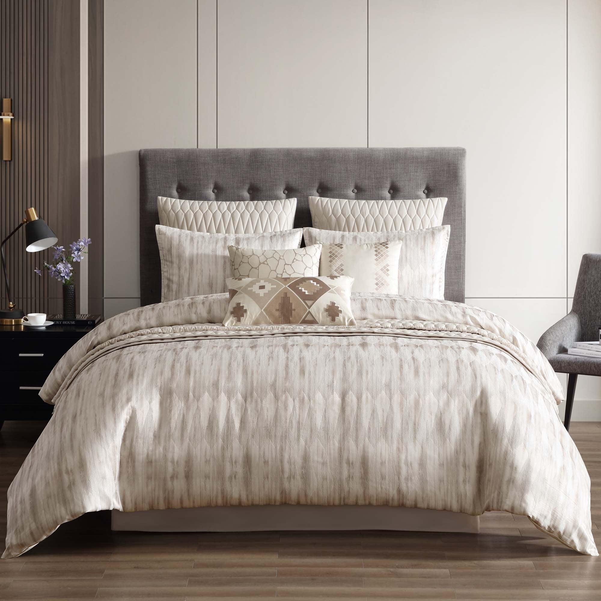 Milan 10 Pc Jacquard Comforter & Coverlet Ensemble
