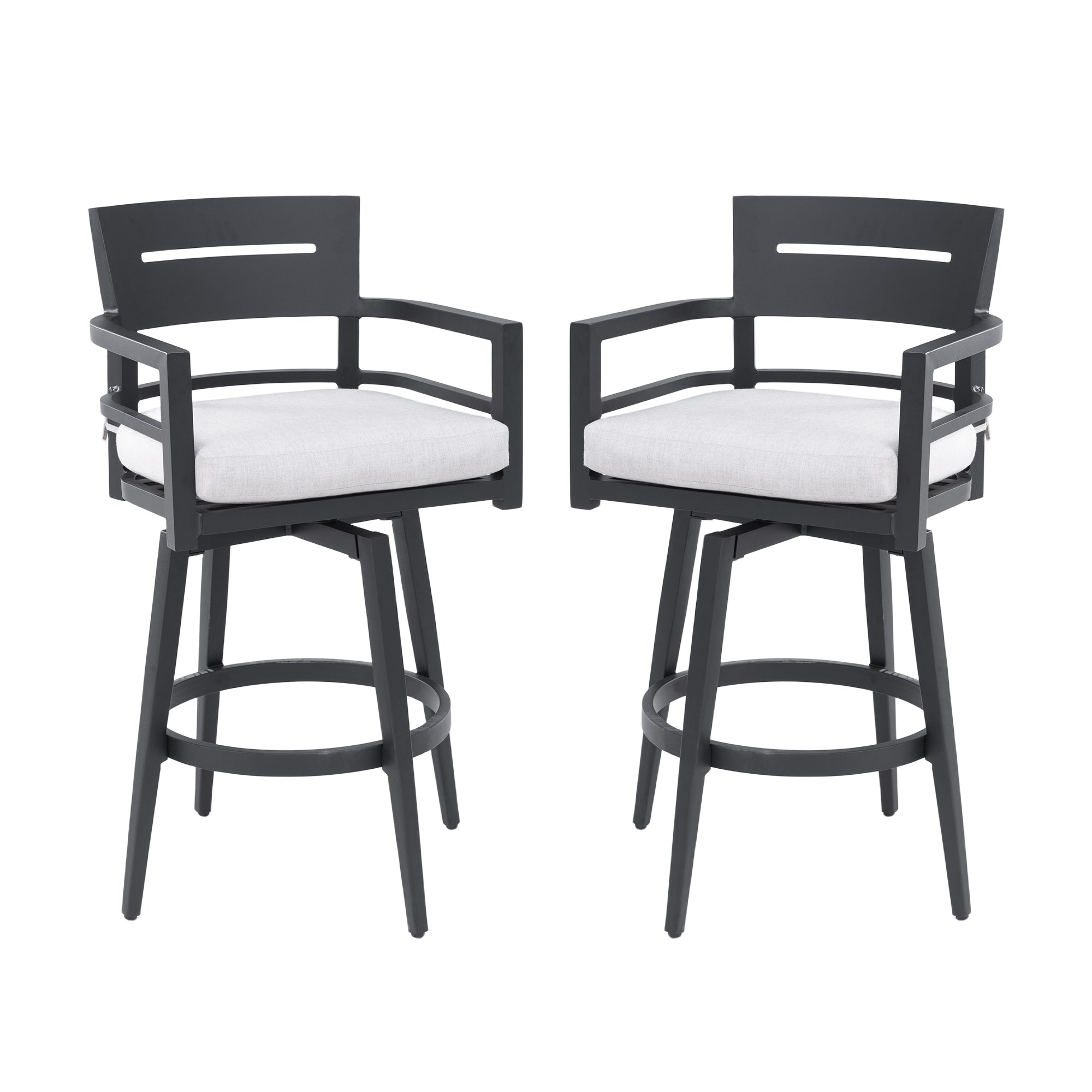 Modern Outdoor Swivel Bar Chairs Set of 2