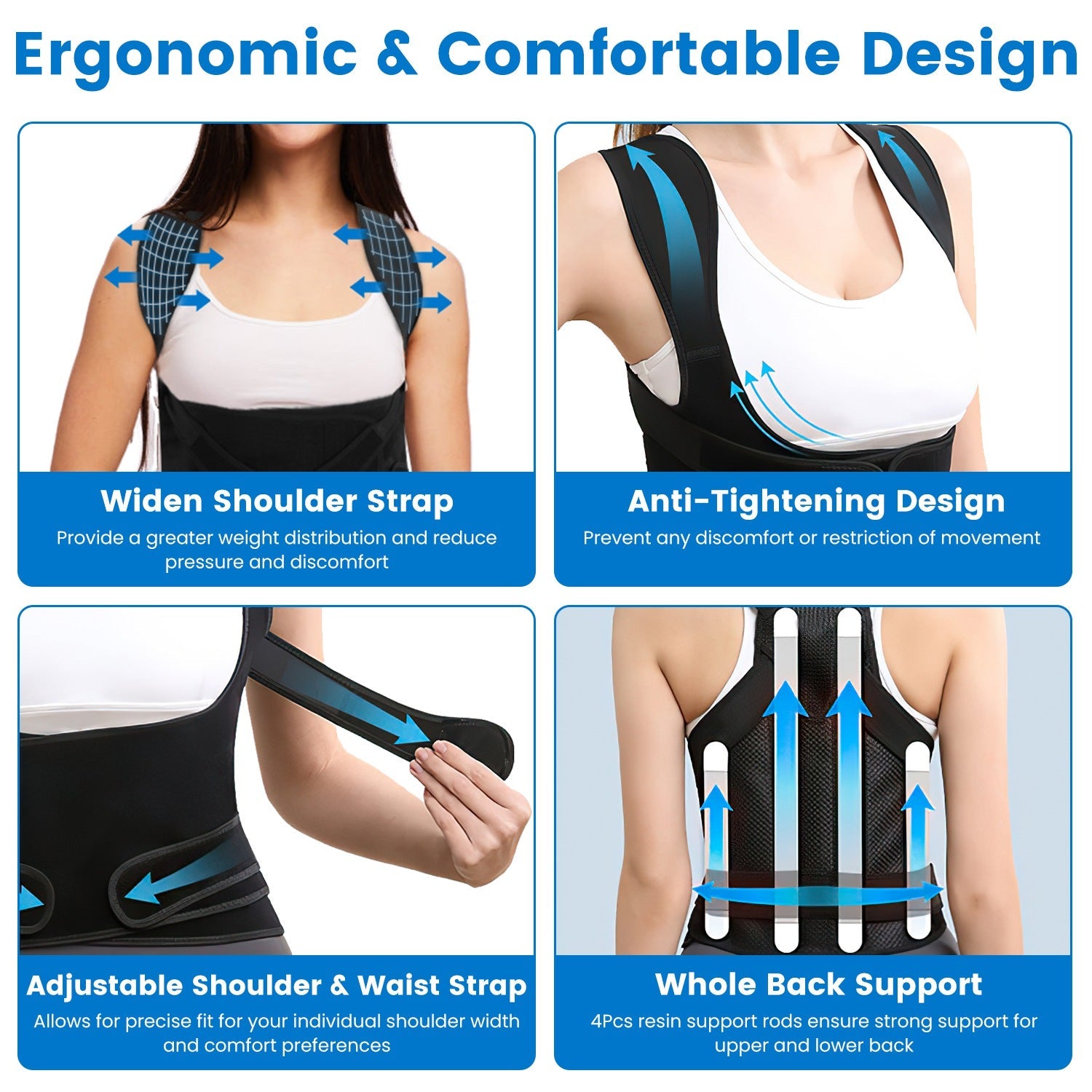 Unisex Posture Support Brace for Daily Wear