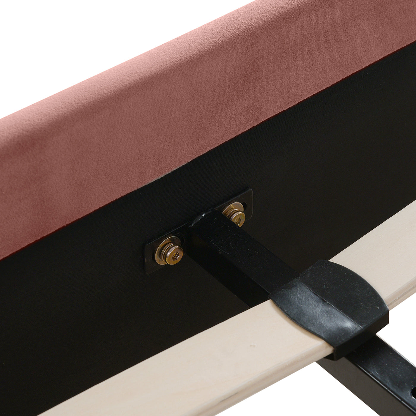 Aspen Vertical Tufted Headboard Platform Bed Set, Queen, Ash Rose Pink Velvet