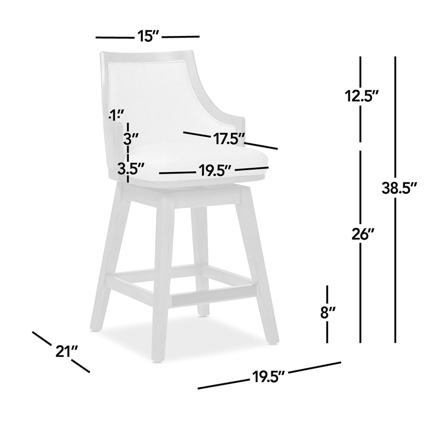 Bahama 26' Cane Rattan High-Back Swivel Counter Stool with Recessed Arms, Taupe Beige Textured Weave