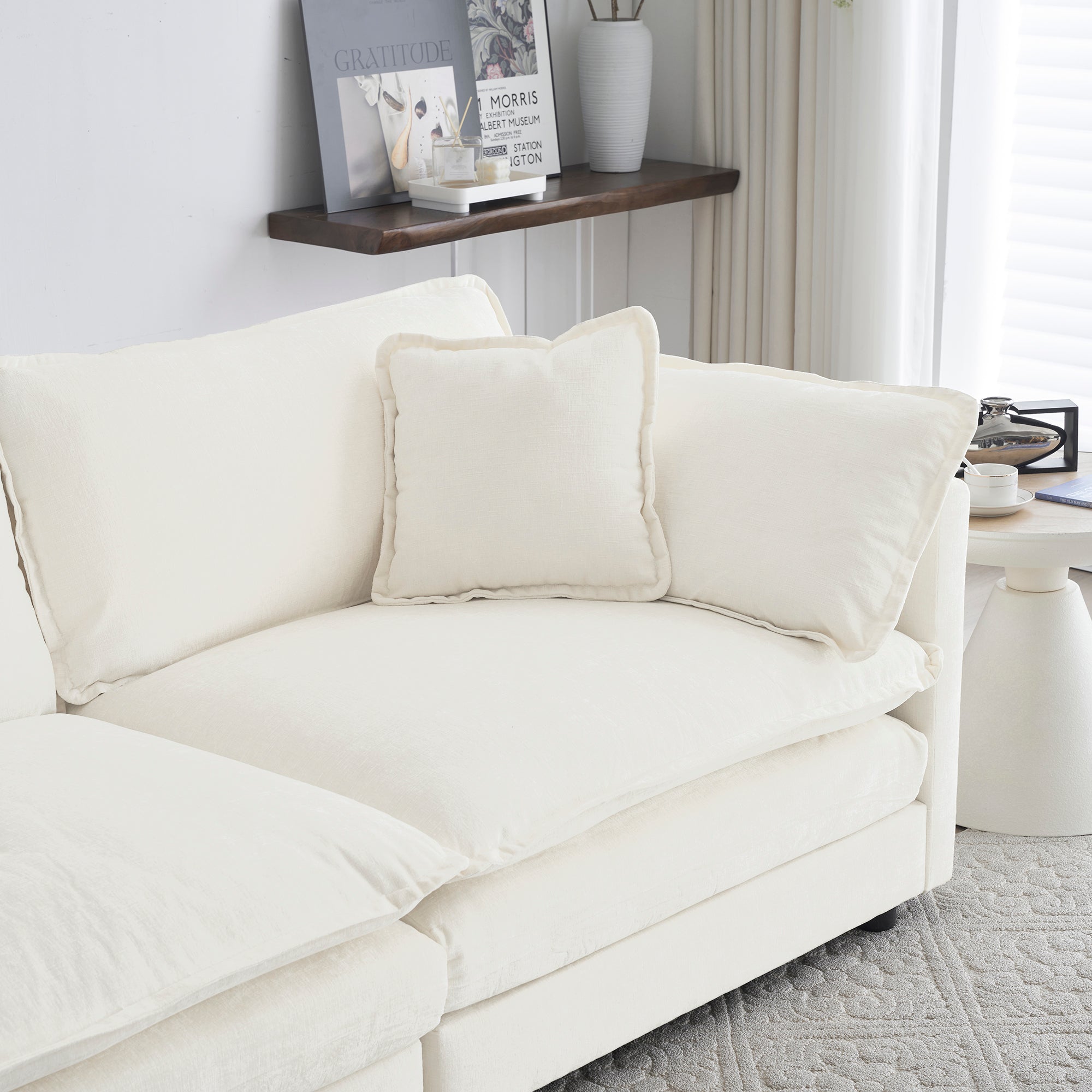 Sofa Set of 2 Chenille Couch, 2+3 Seater Sofa Set Deep Seat Sofa